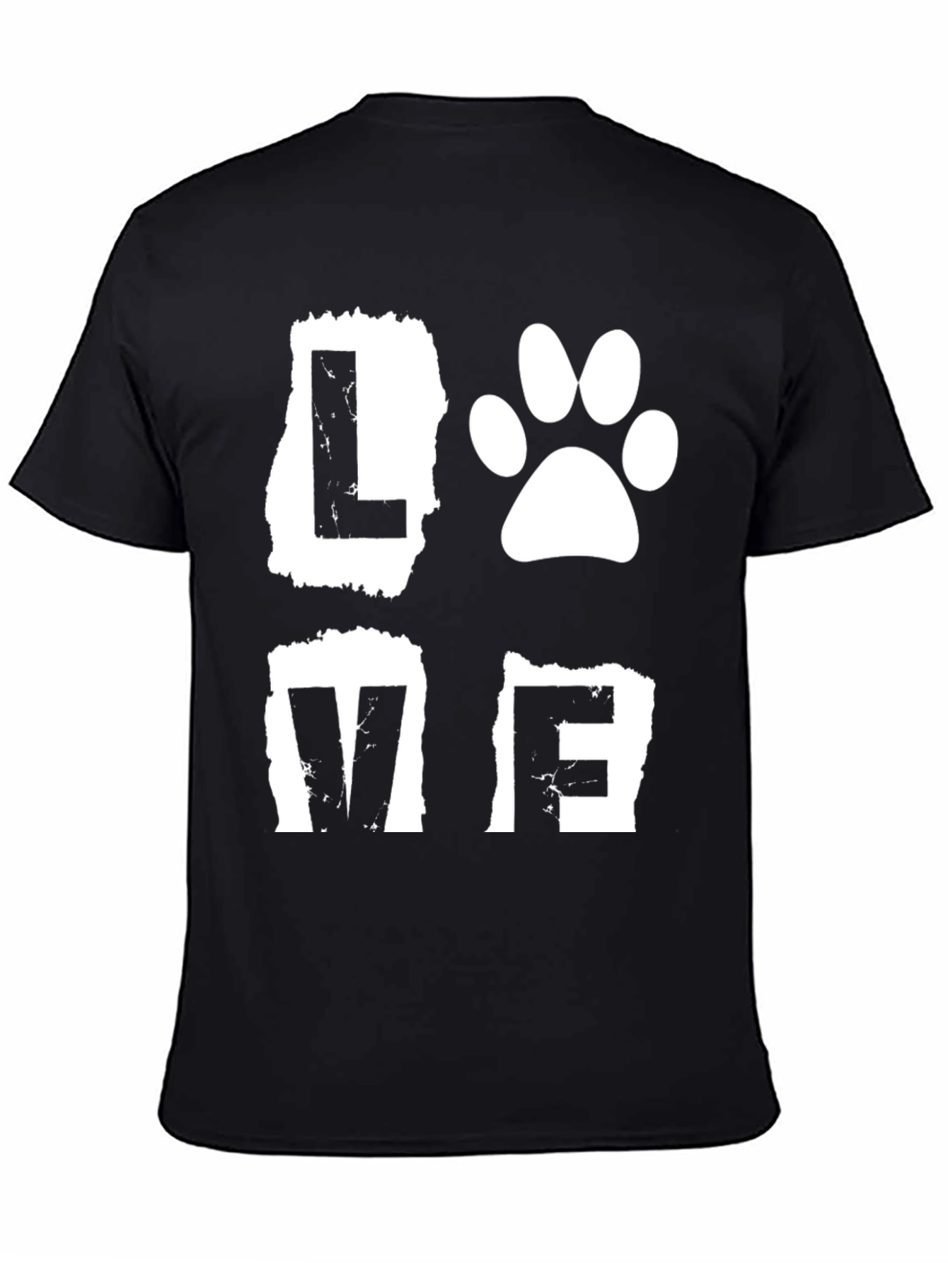 Black Love Paw Print Graphic Black T-Shirt view 4