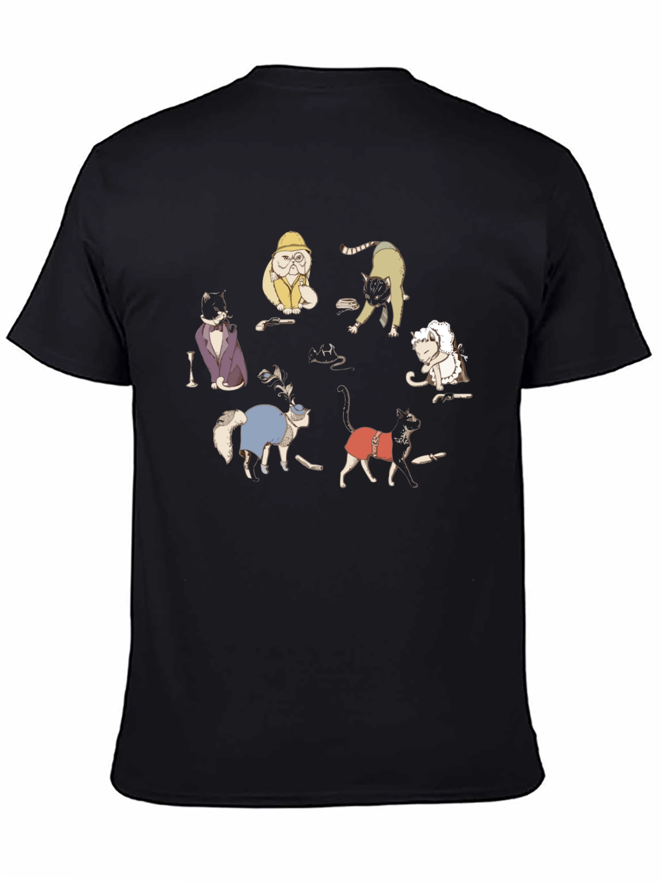 Black Cats in Costume Black Graphic Tee view 4