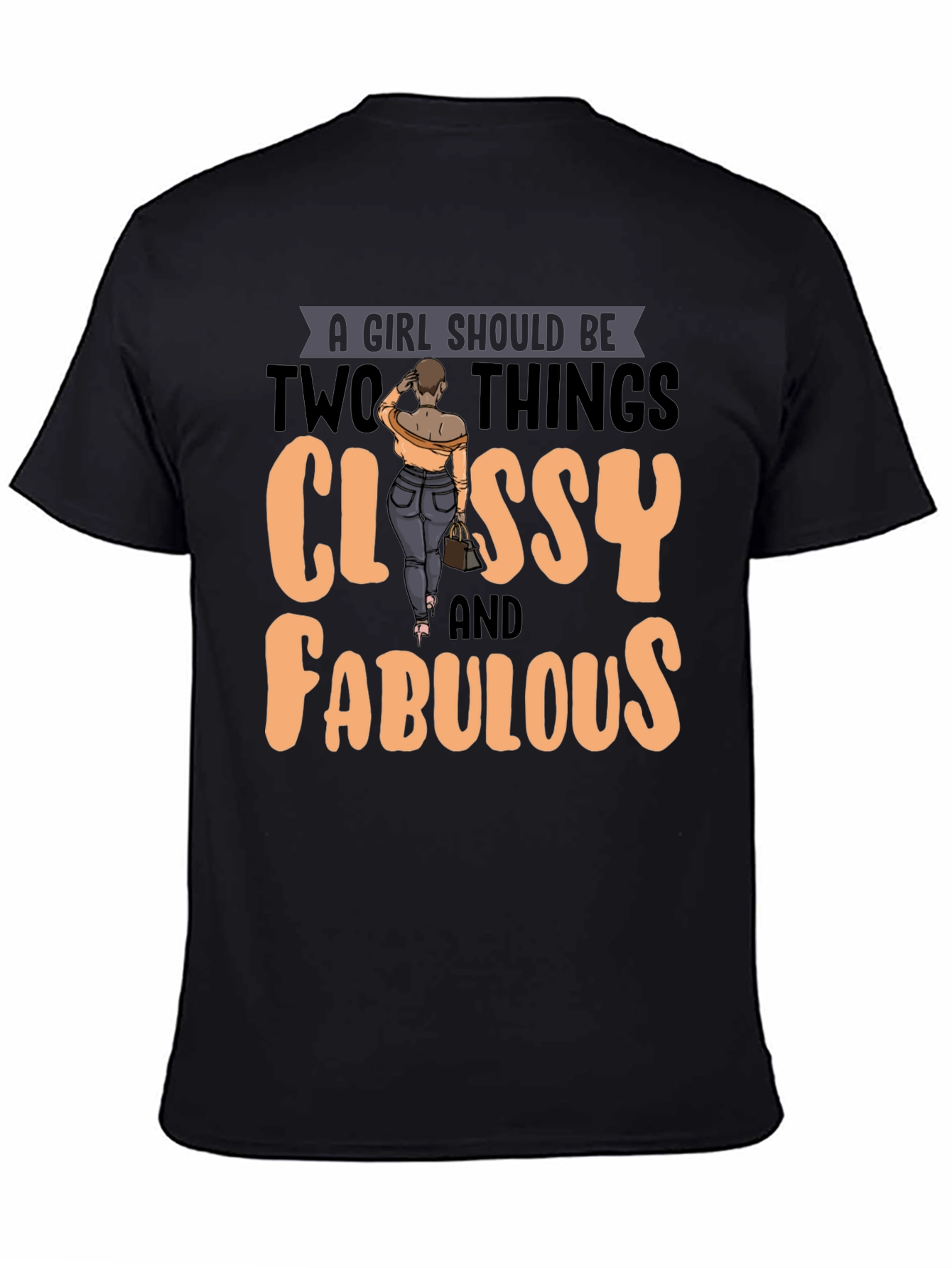 Black Classy & Fabulous Graphic Tee - Women's Empowerment view 4