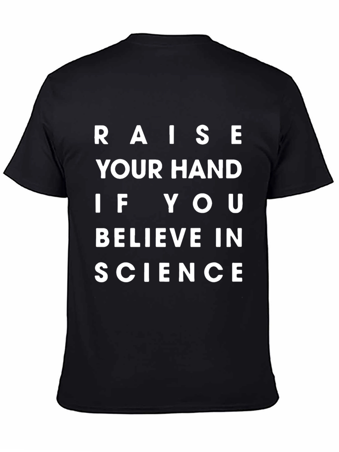 Black Raise Your Hand Science Tee - Black Cotton Blend view 4