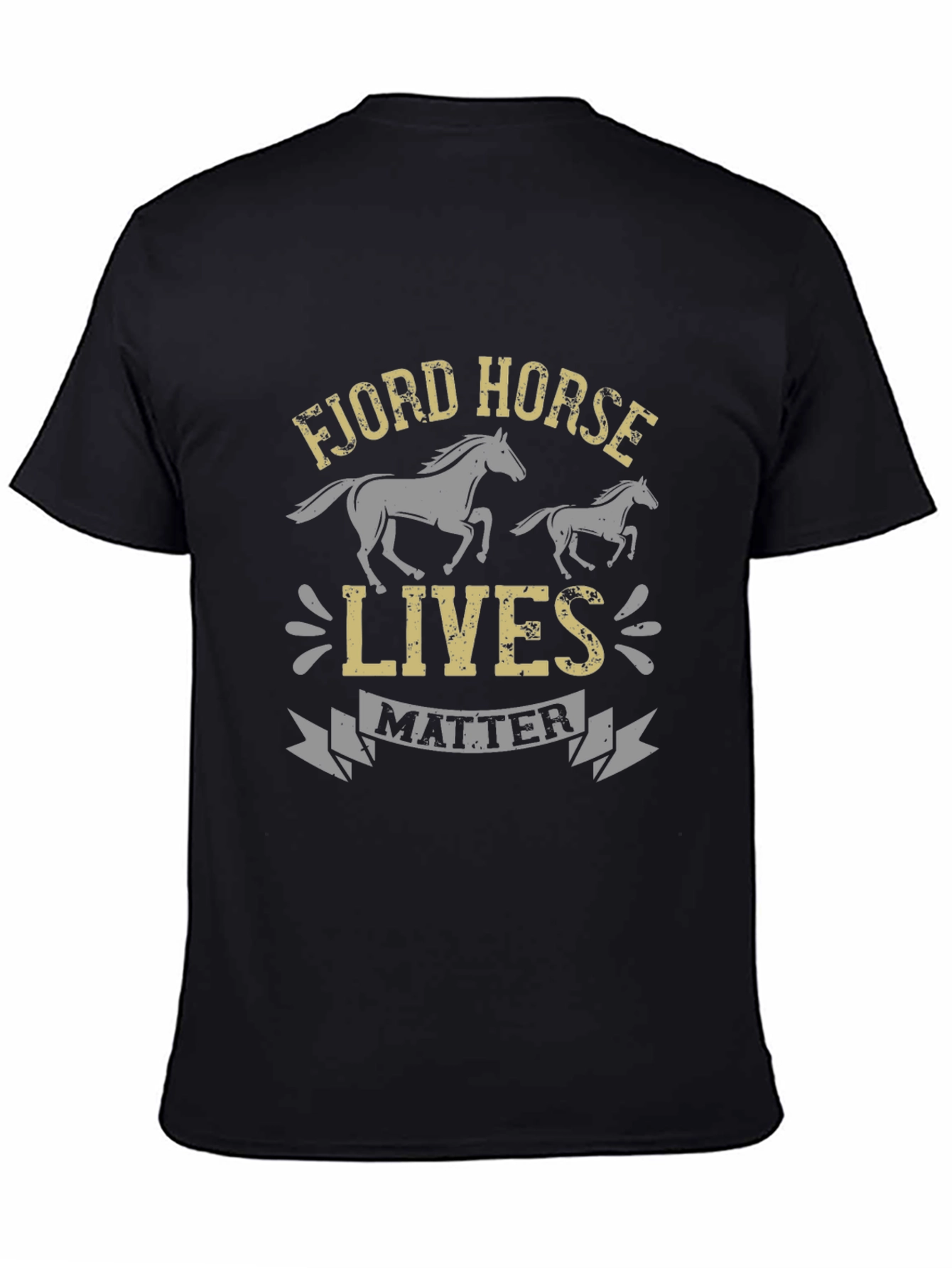 Black Fjord Horse Lives Matter Graphic T-Shirt view 4