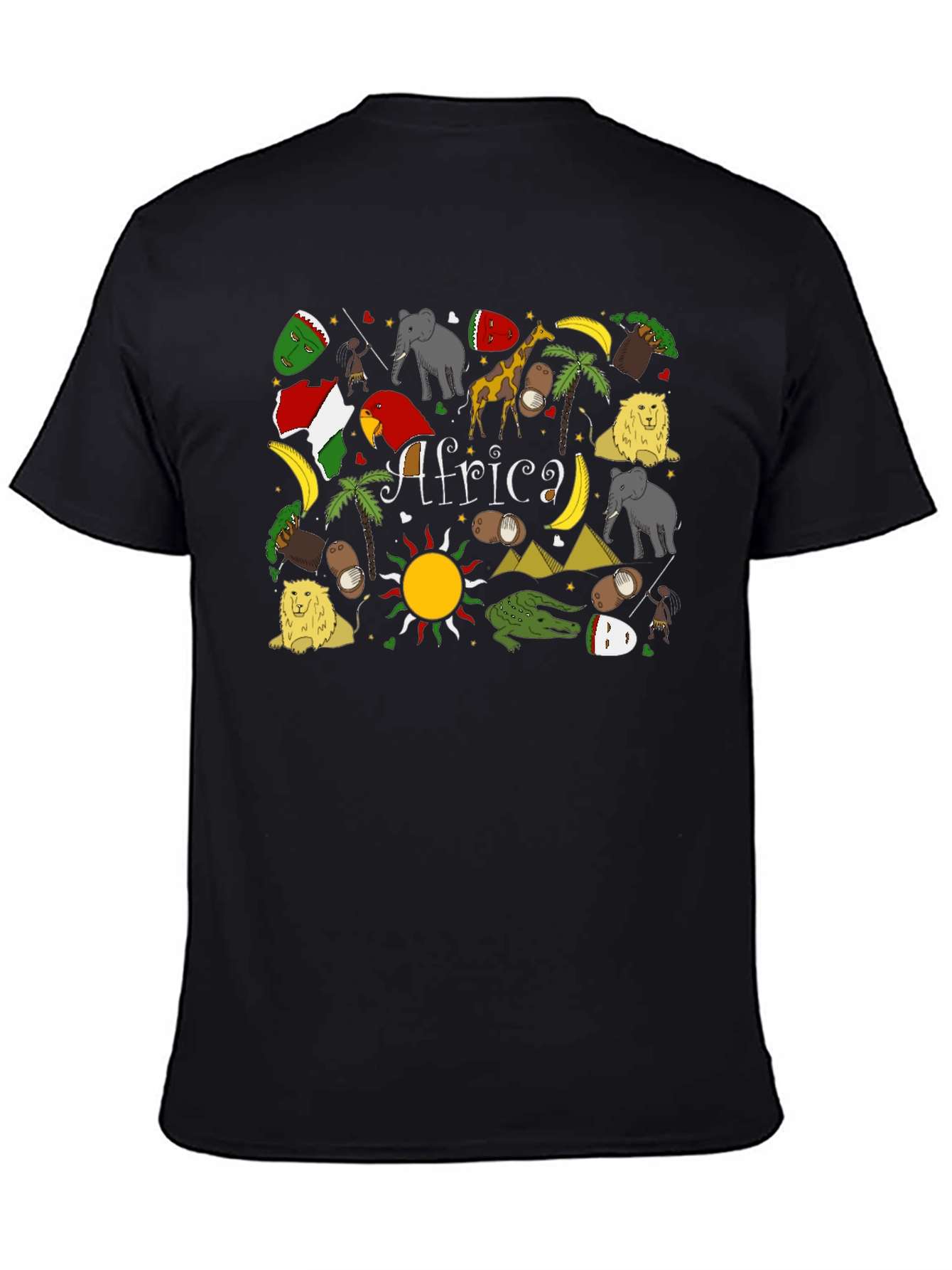Black Africa Graphic Print Tee - Novelty Men's T-Shirt view 4