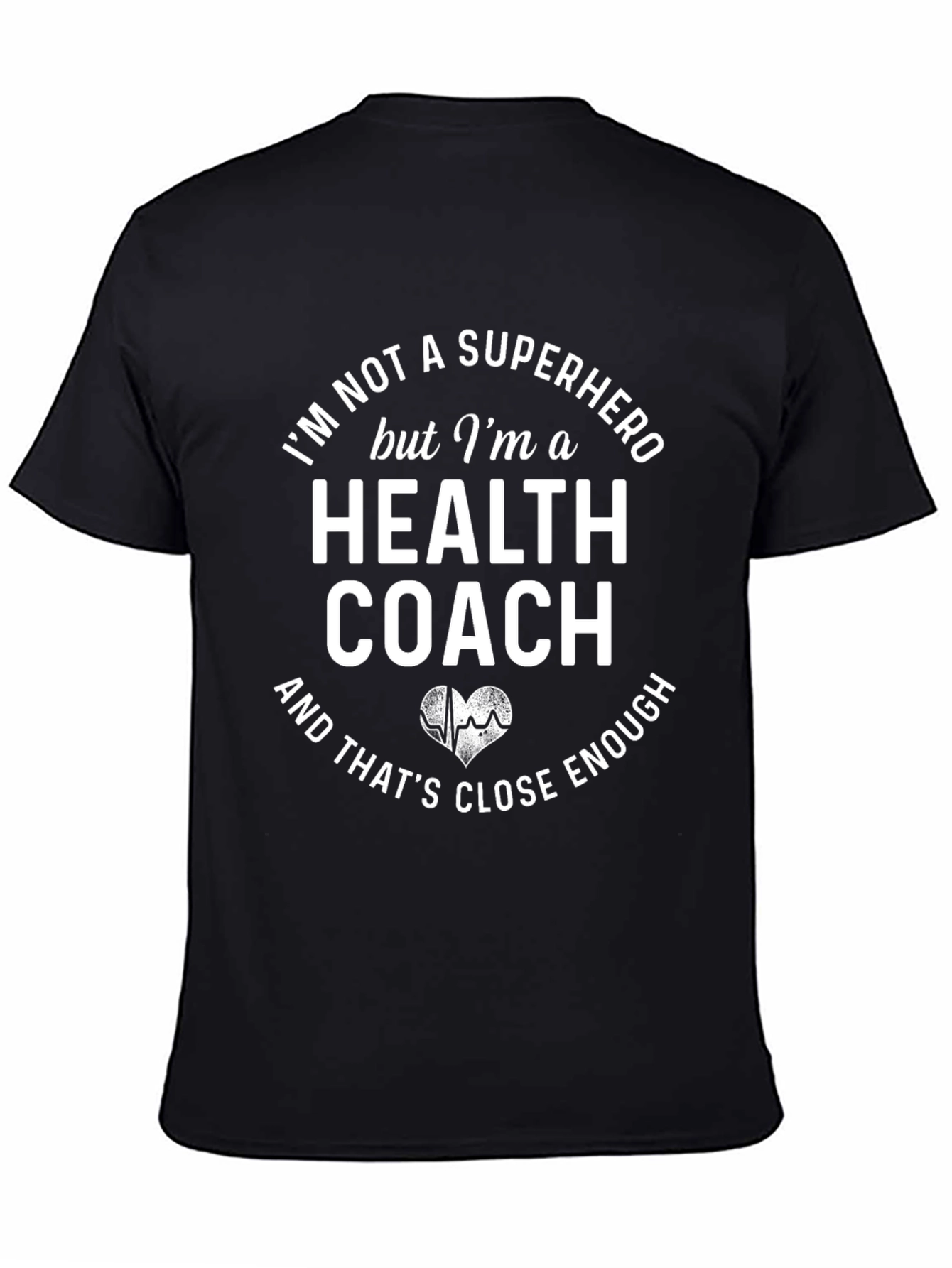 Black Health Coach T-Shirt - Super Hero Alternative view 4