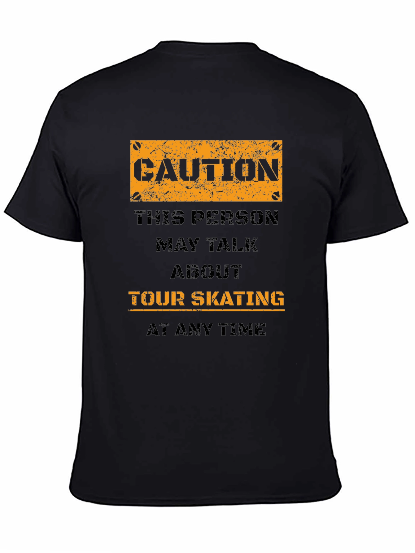 Black Caution Tour Skating T-Shirt view 4