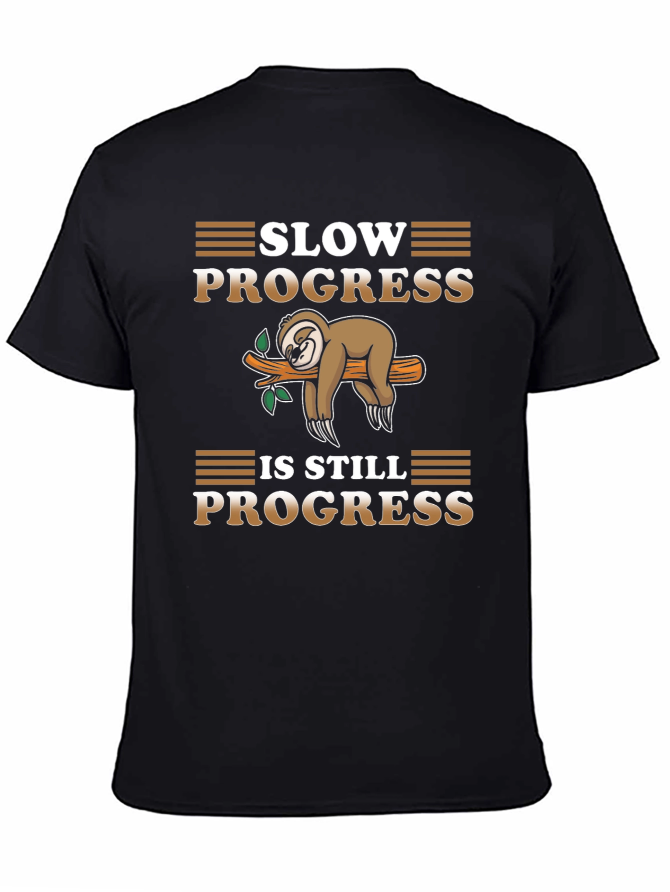 Black Slow Progress Sloth T-Shirt view 4