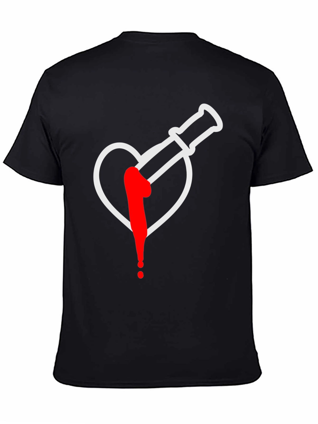 Black Heart Broken Syringe Graphic Tee view 4