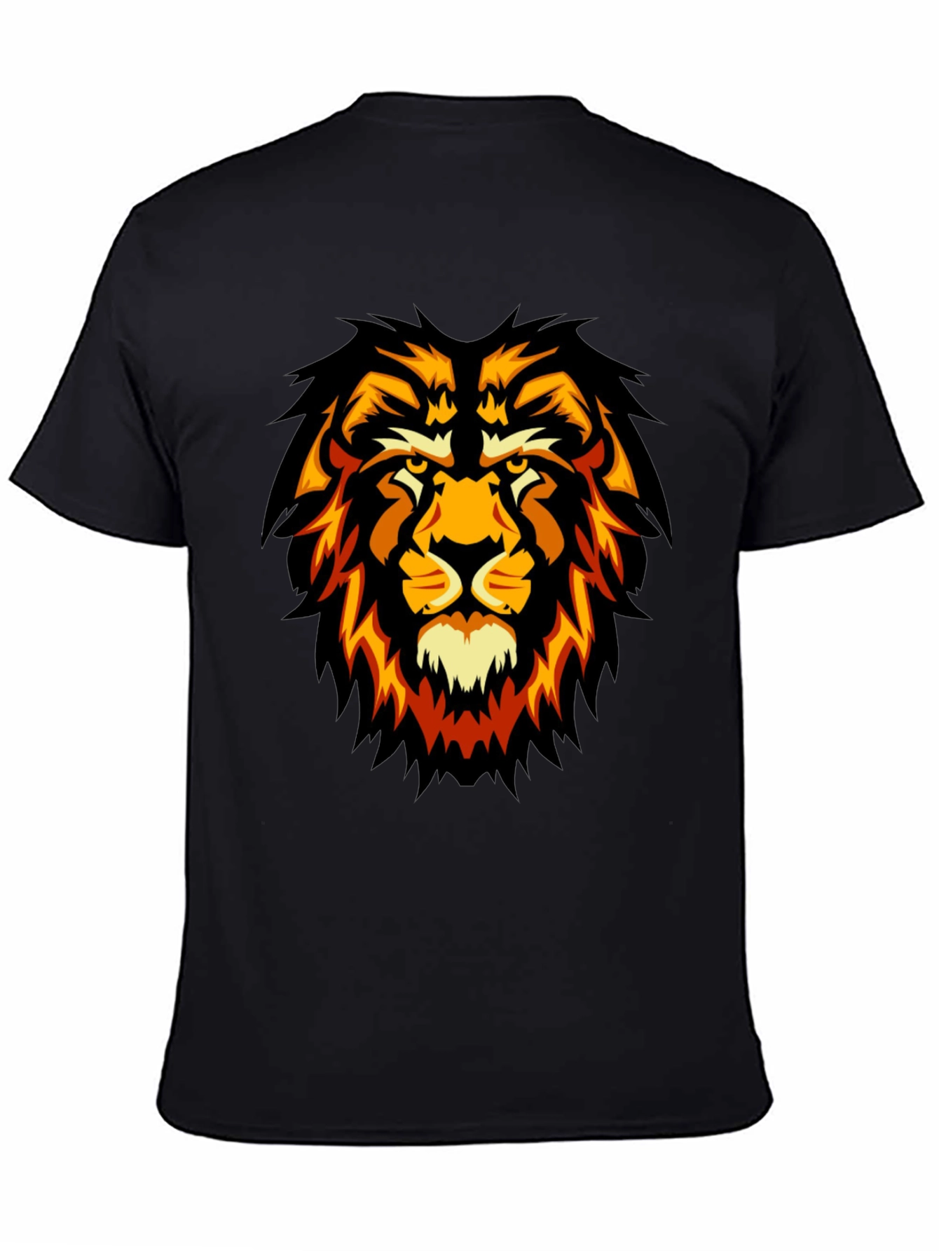 Black Lion Graphic Black T-Shirt - Fierce Style view 4