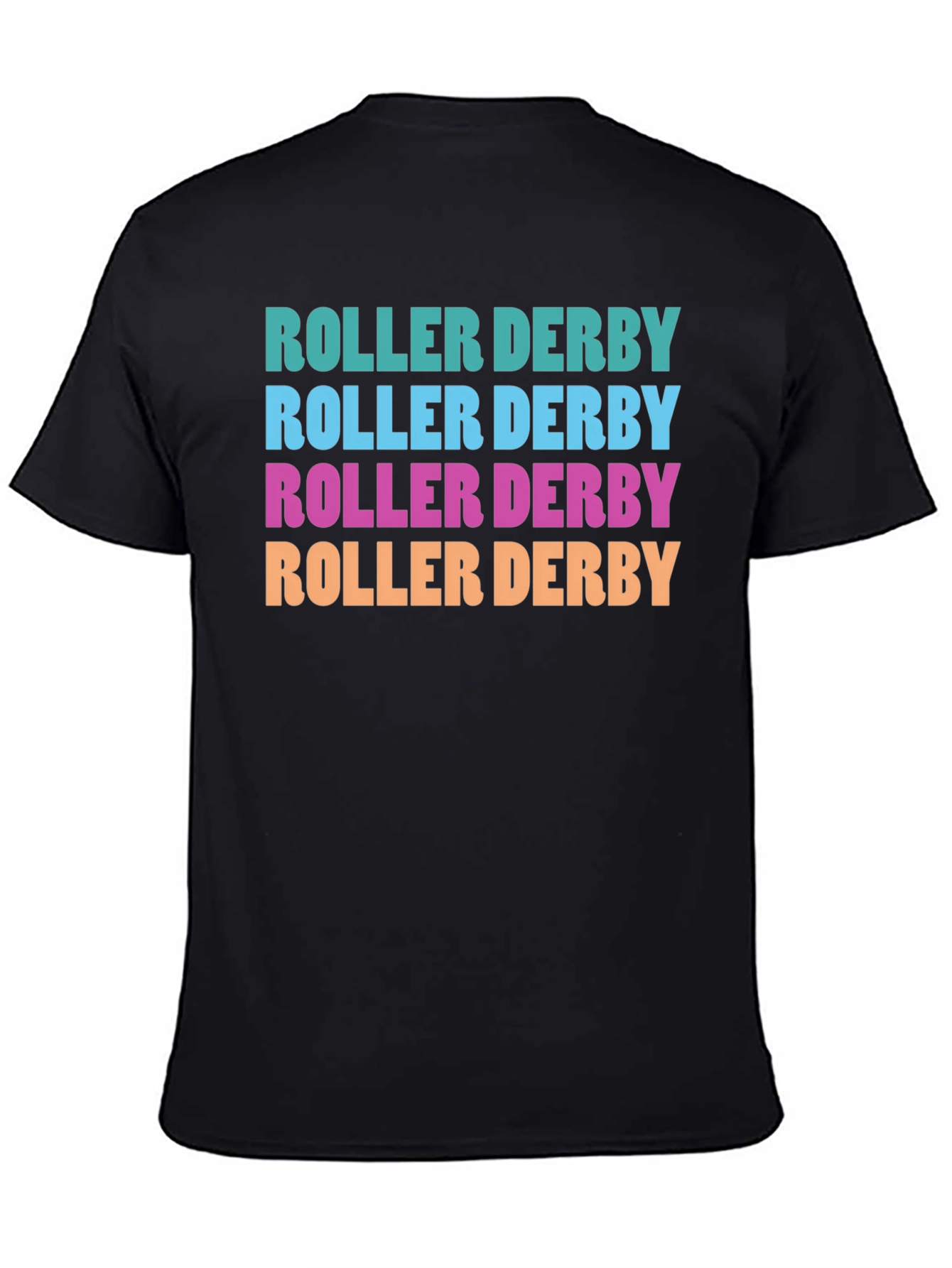 Black Roller Derby T-Shirt - Retro Design view 4