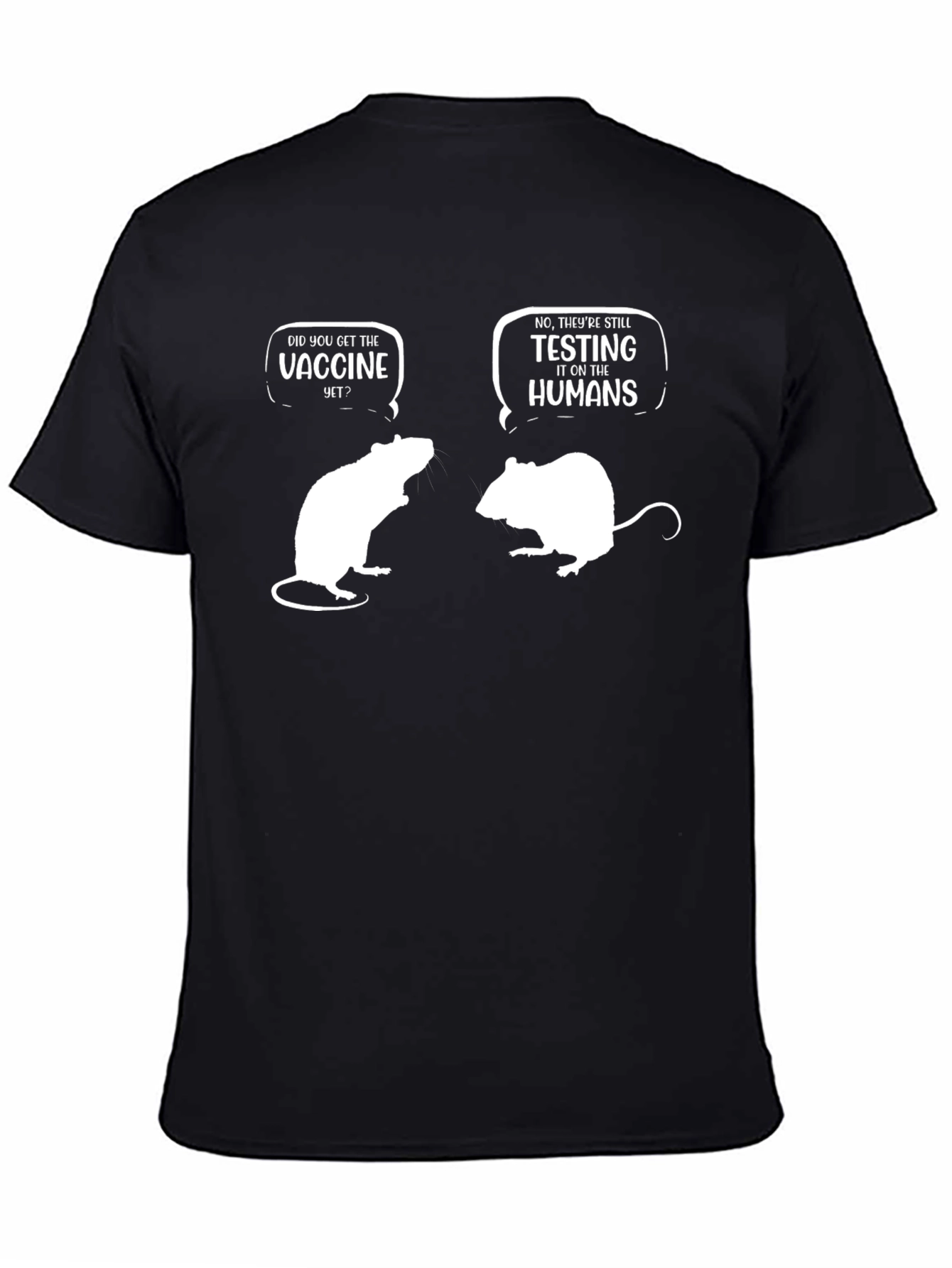 Black Vaccine Humor T-Shirt view 4