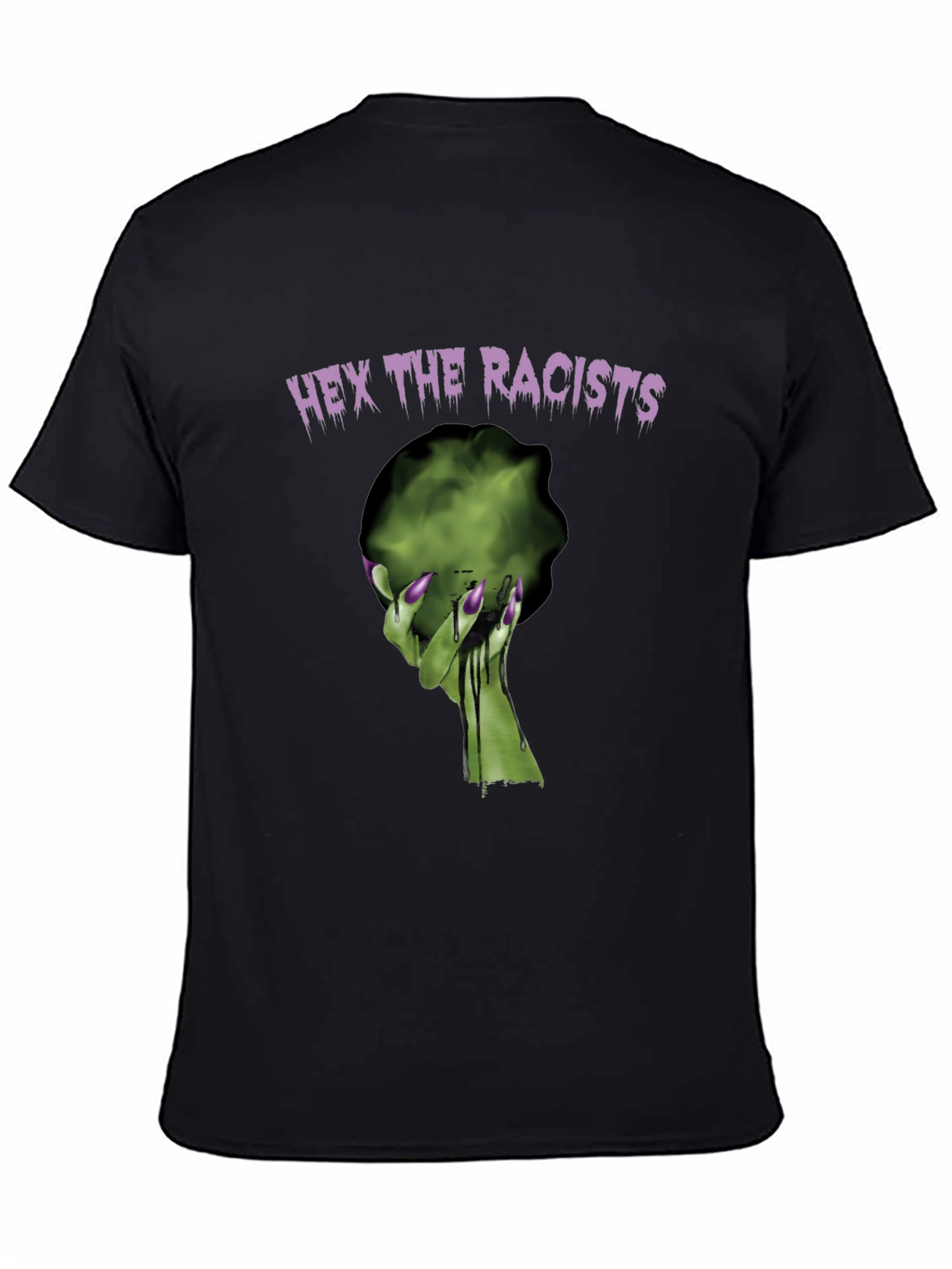 Black Hex the Racists Graphic T-Shirt view 4
