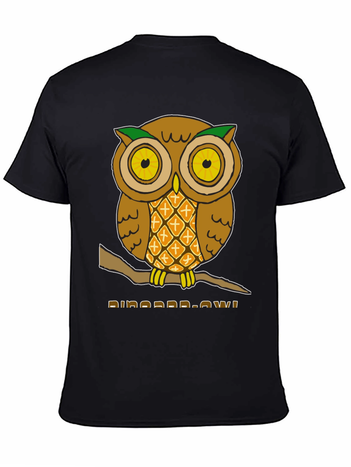 Black Pineapple Owl Graphic T-Shirt - Unique Design! view 4