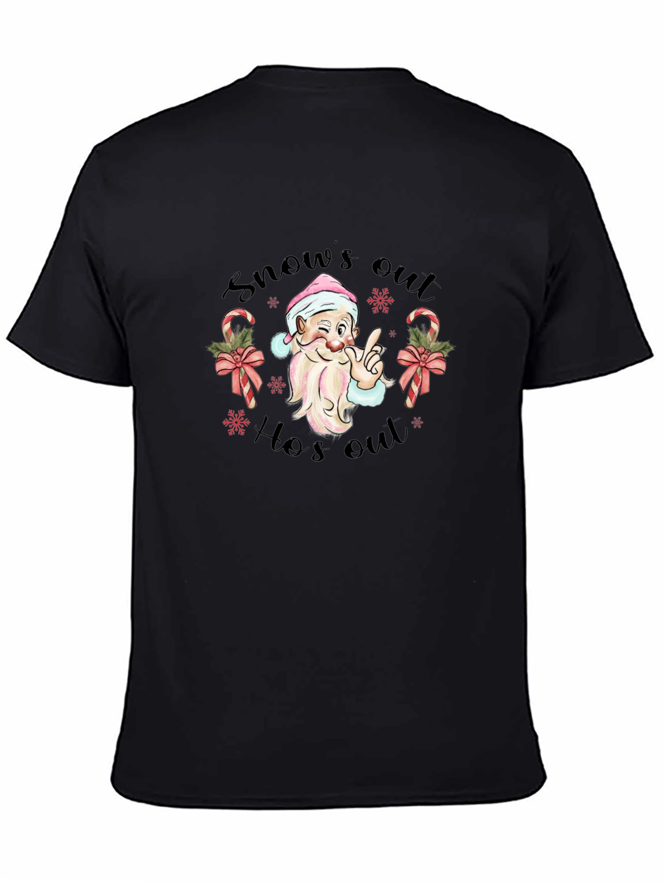 Black Snow's Out Ho's Out Christmas T-Shirt view 4