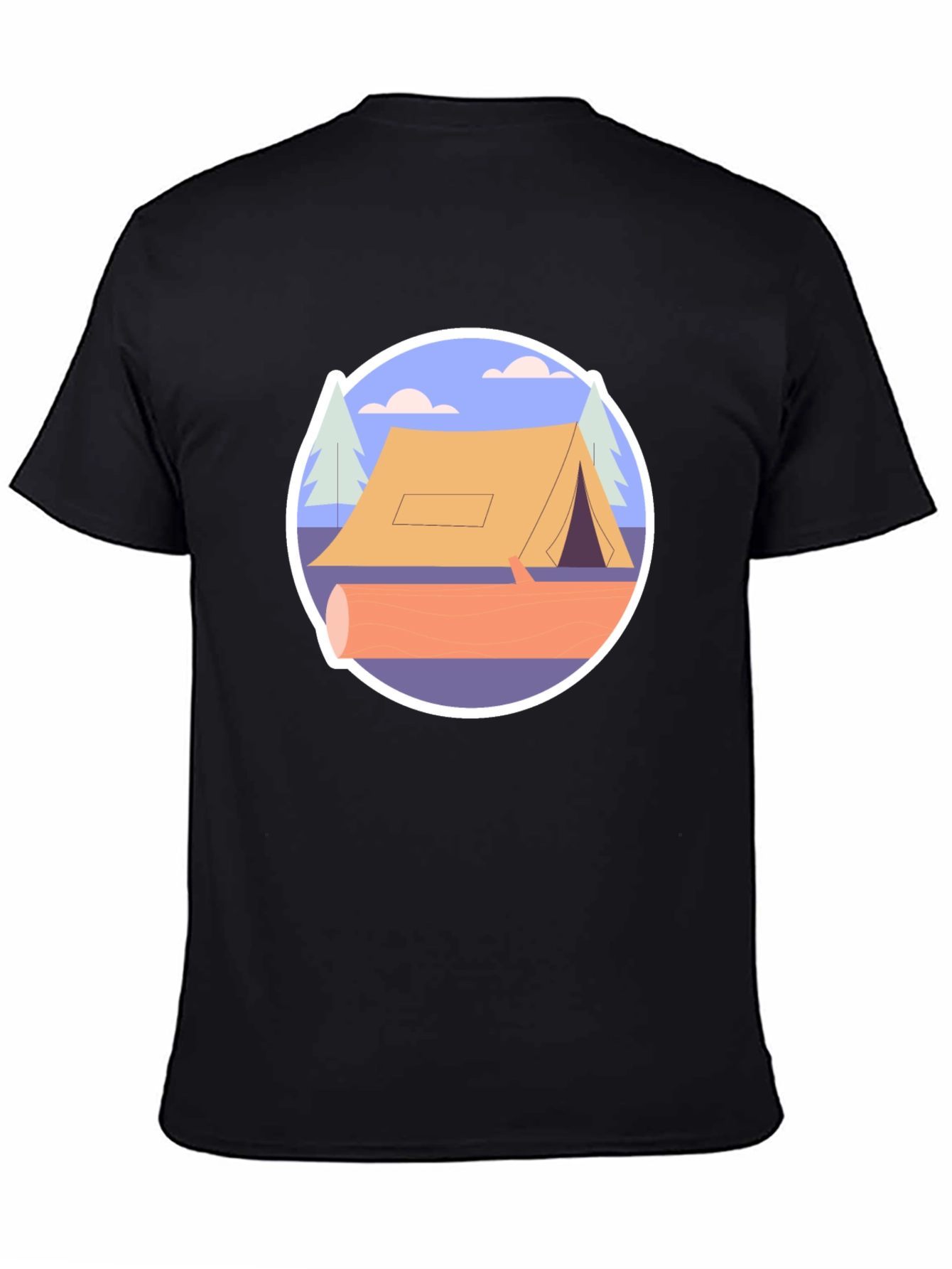 Black Camping Tent Graphic Tee - Nature Adventure Shirt view 4