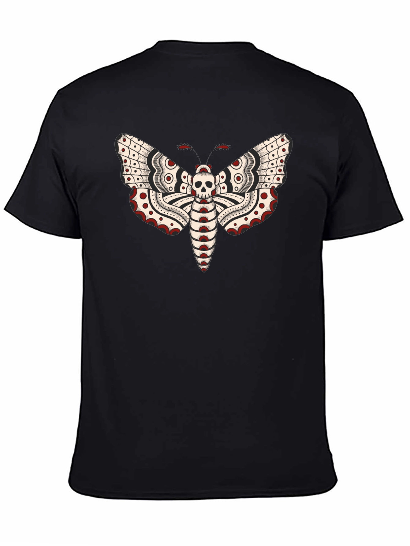 Black Moth Skull Graphic Tee - Black T-Shirt view 4