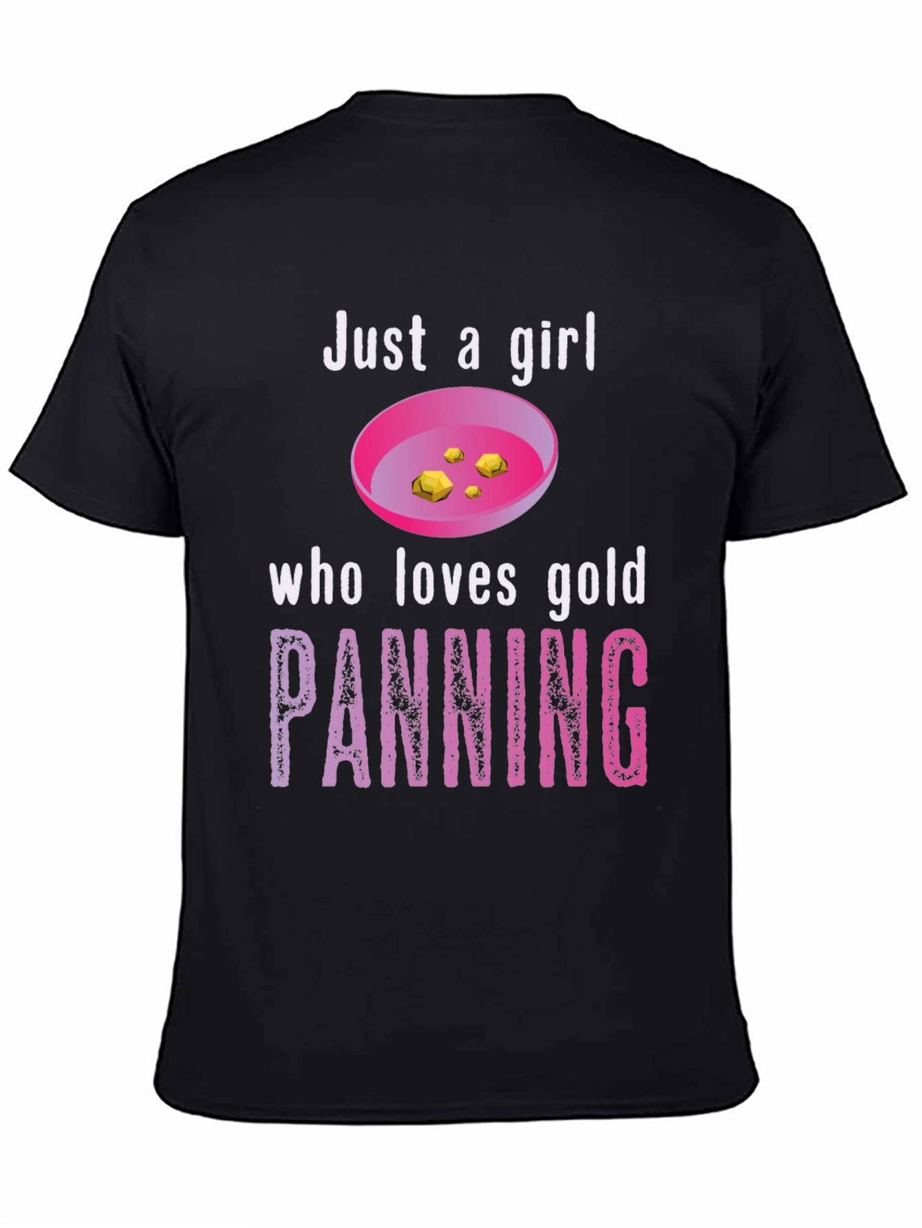 Black Just a Girl Who Loves Gold Panning T-Shirt view 4