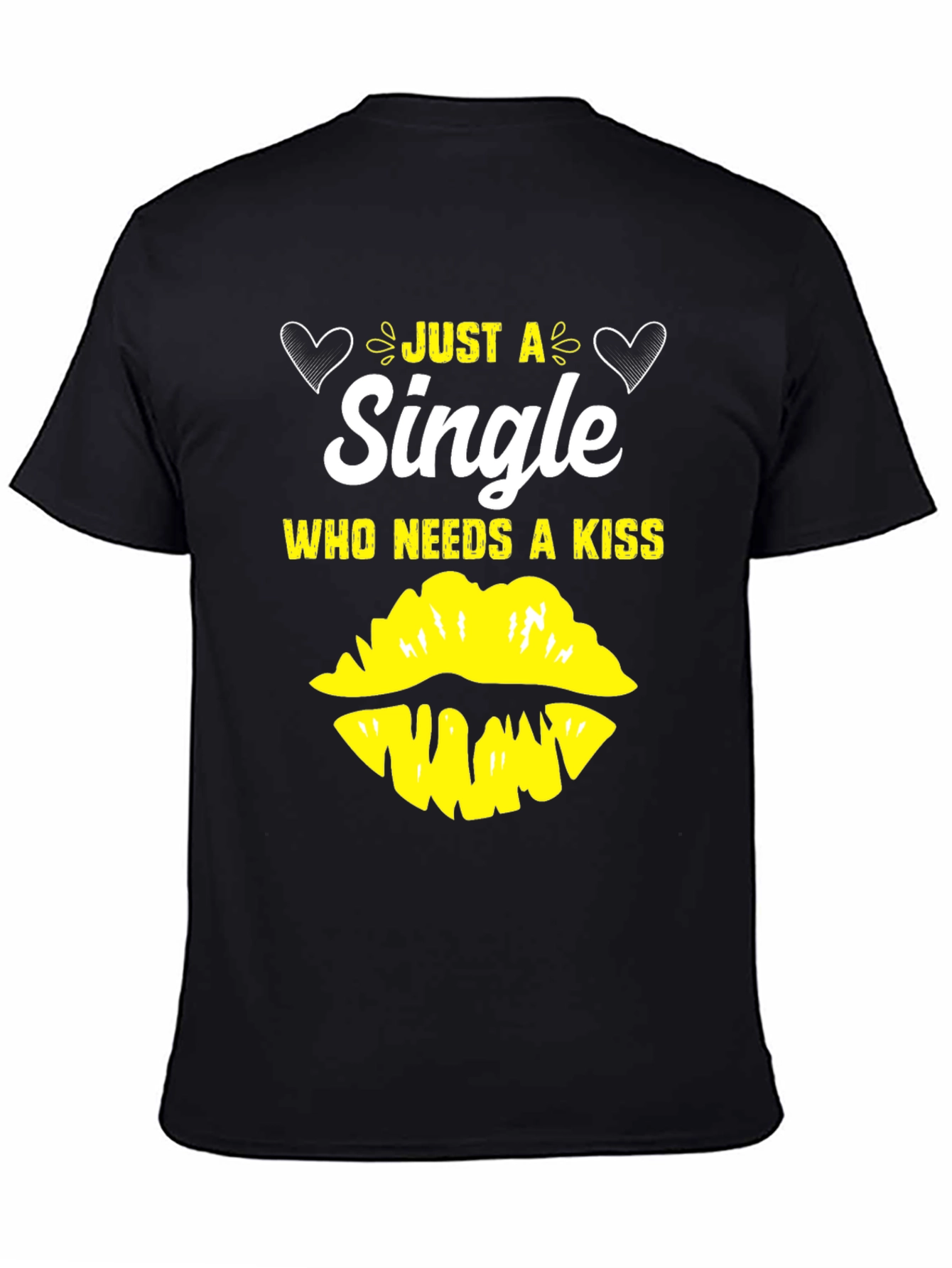 Black Single & Needs a Kiss Graphic Tee - Black view 4