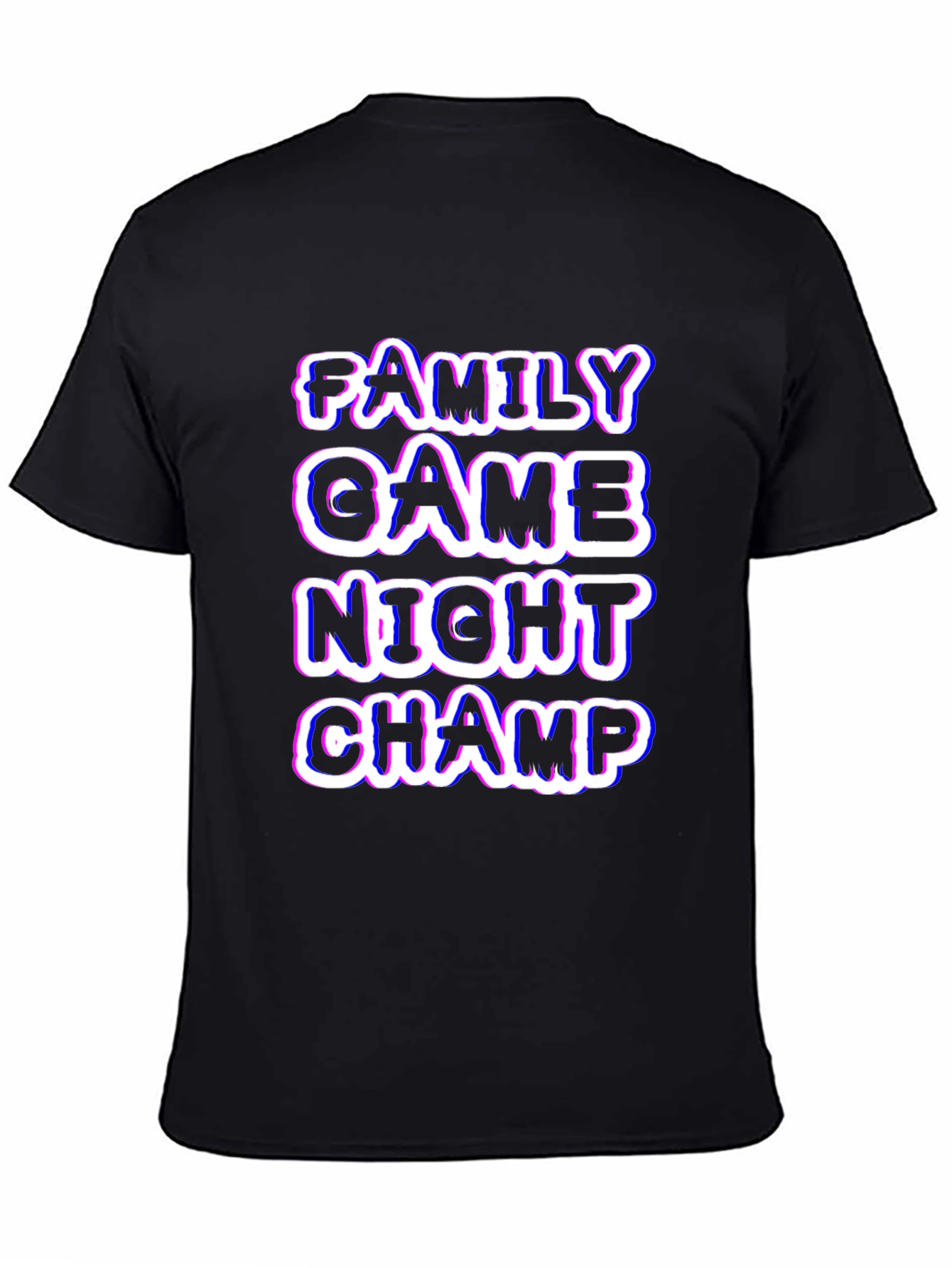Black Family Game Night Champ Black T-Shirt view 4