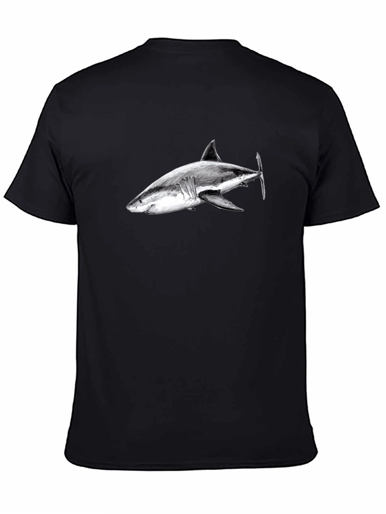 Black Shark Graphic Print Black T-Shirt view 4