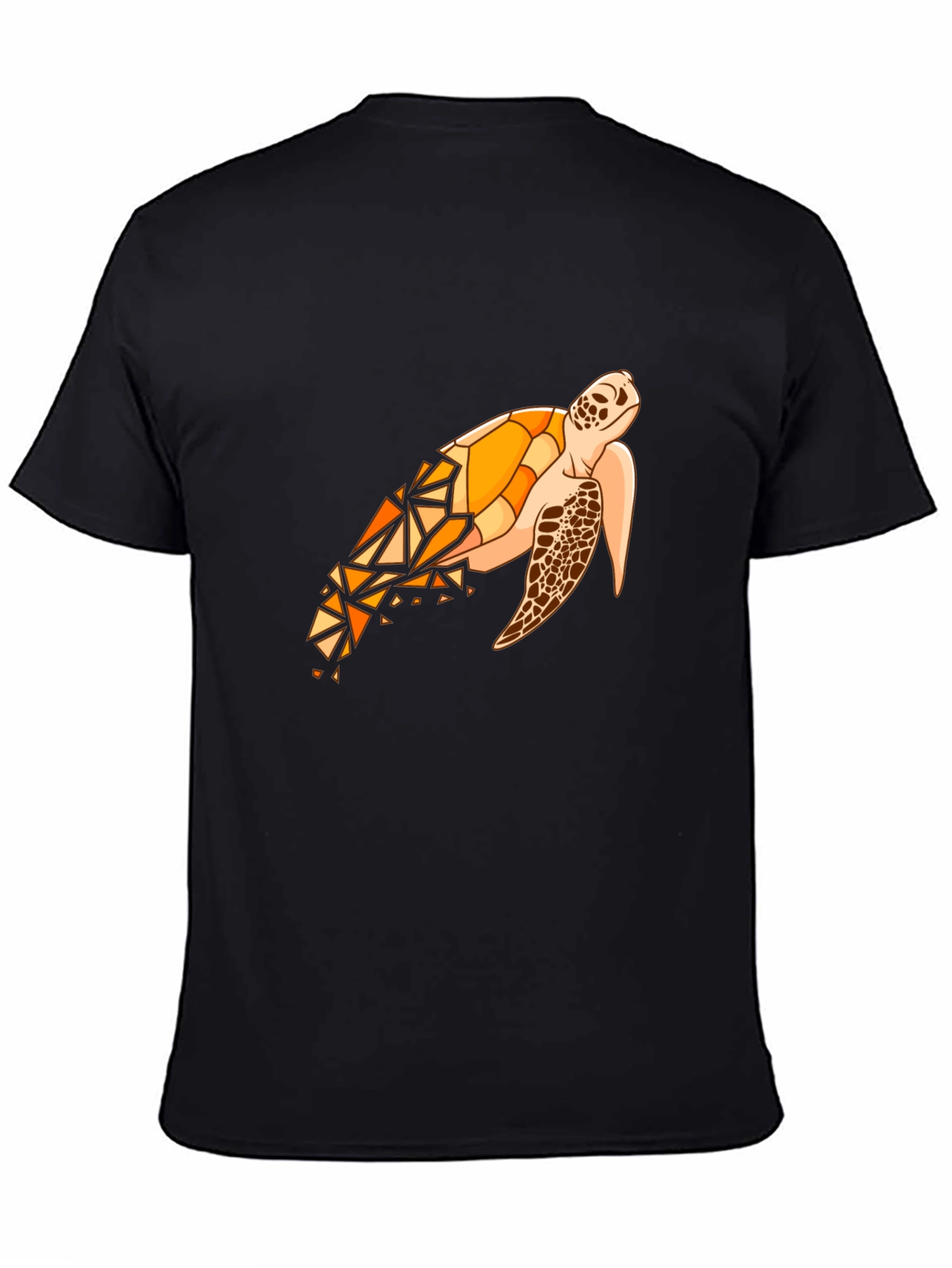 Black Geometric Sea Turtle Graphic Tee view 4