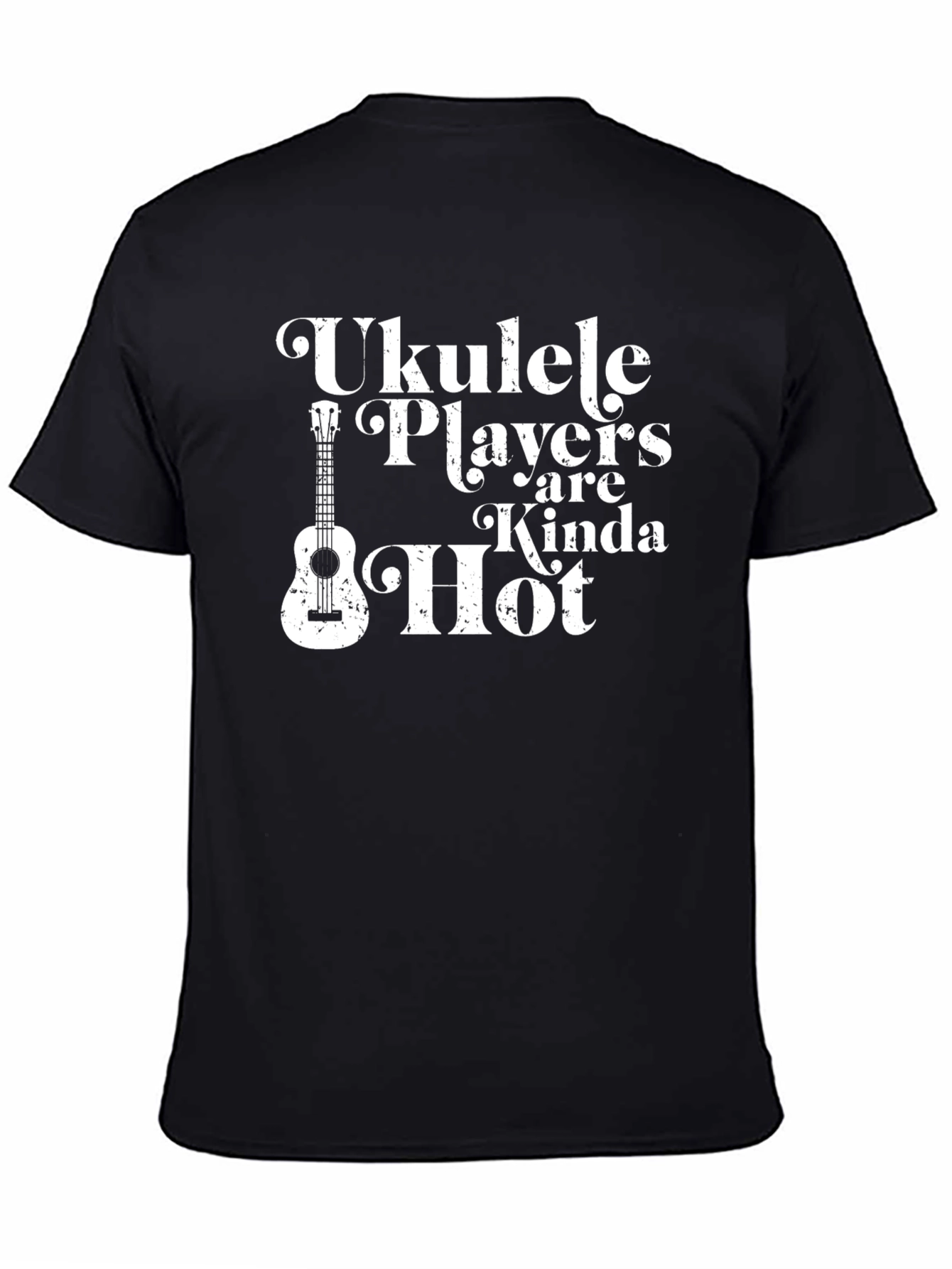 Black Ukulele Players Kinda Hot Graphic Tee view 4