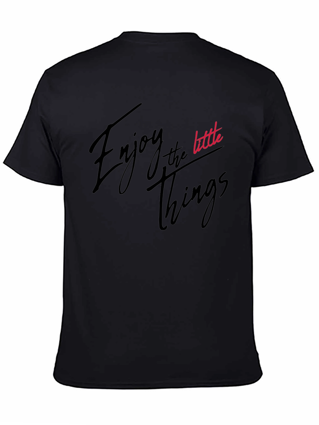 Black Enjoy the Little Things Black T-Shirt view 4