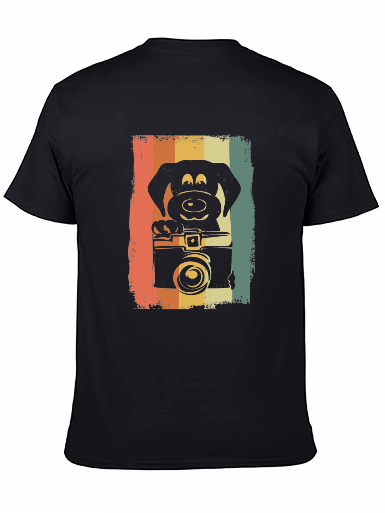 Black Retro Dog Photographer Graphic Tee view 4