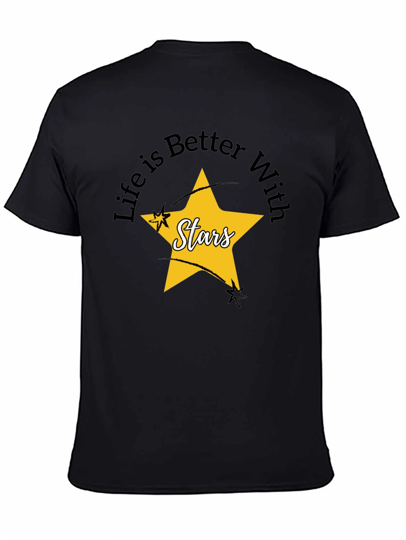 Black Life is Better With Stars Graphic Tee view 4