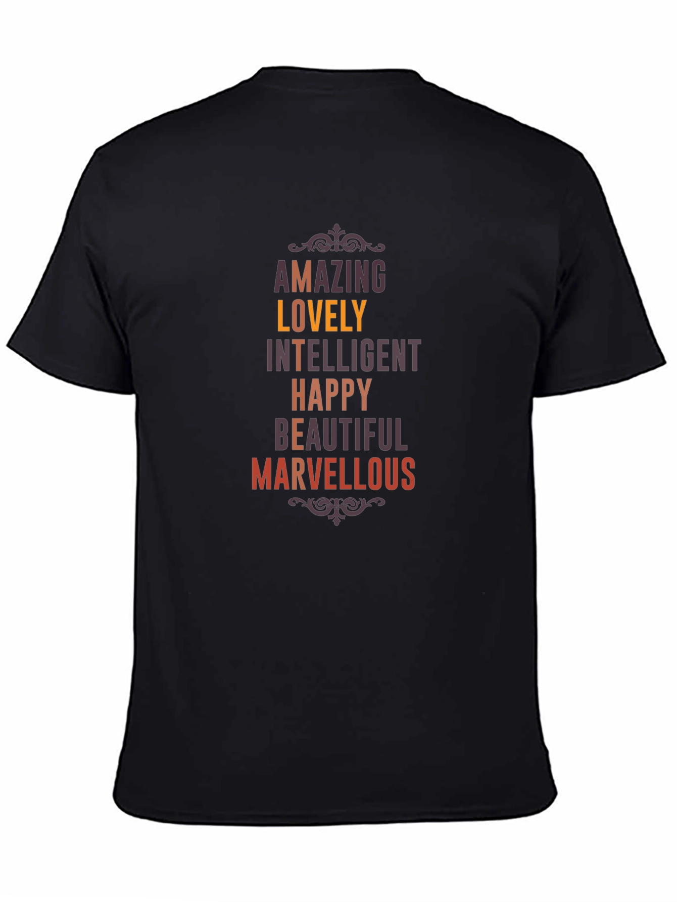Black Amazing Lovely Intelligent T-Shirt view 4