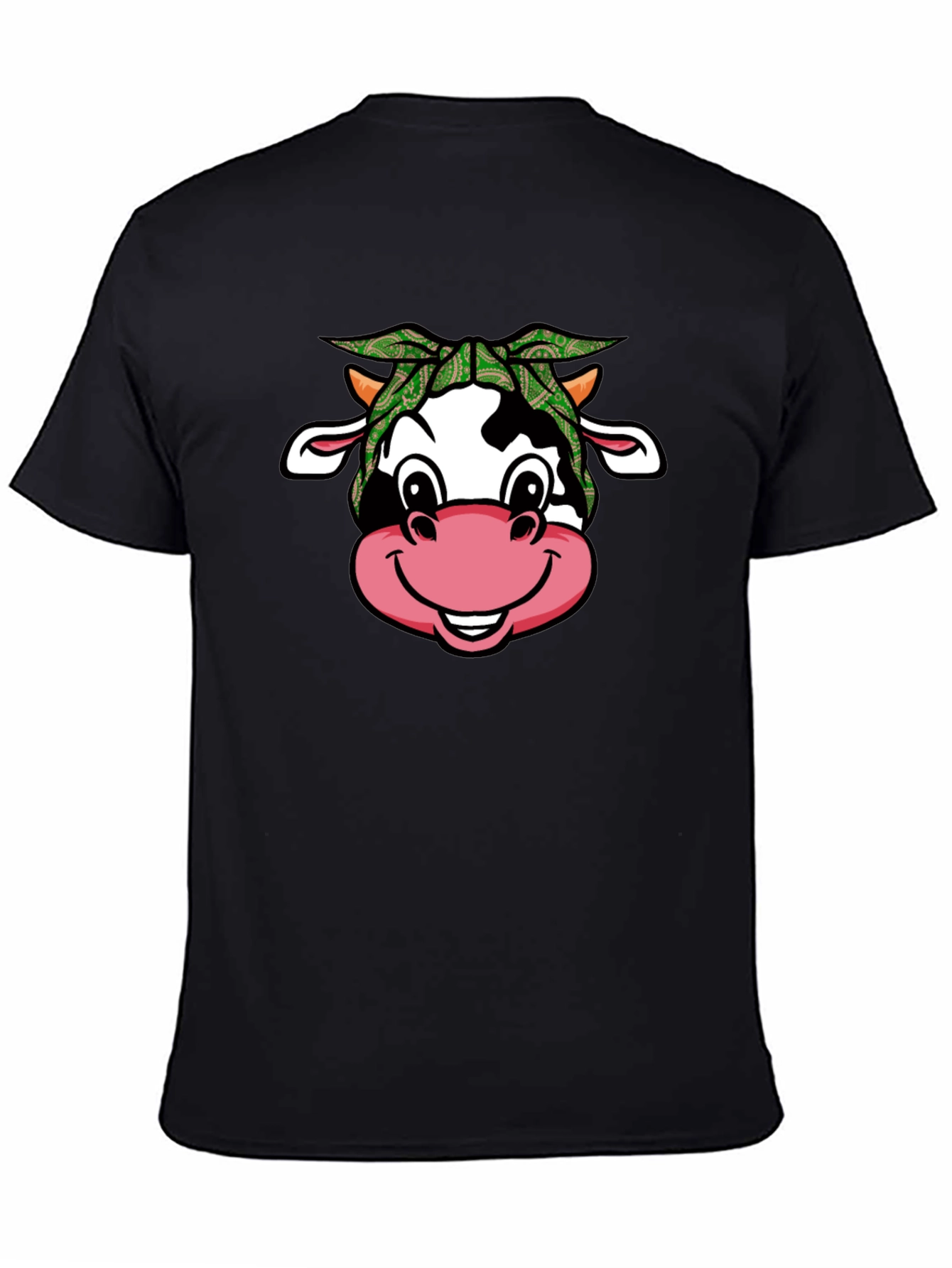 Black Cow Bandana T-Shirt - Cute Animal Graphic Tee view 4