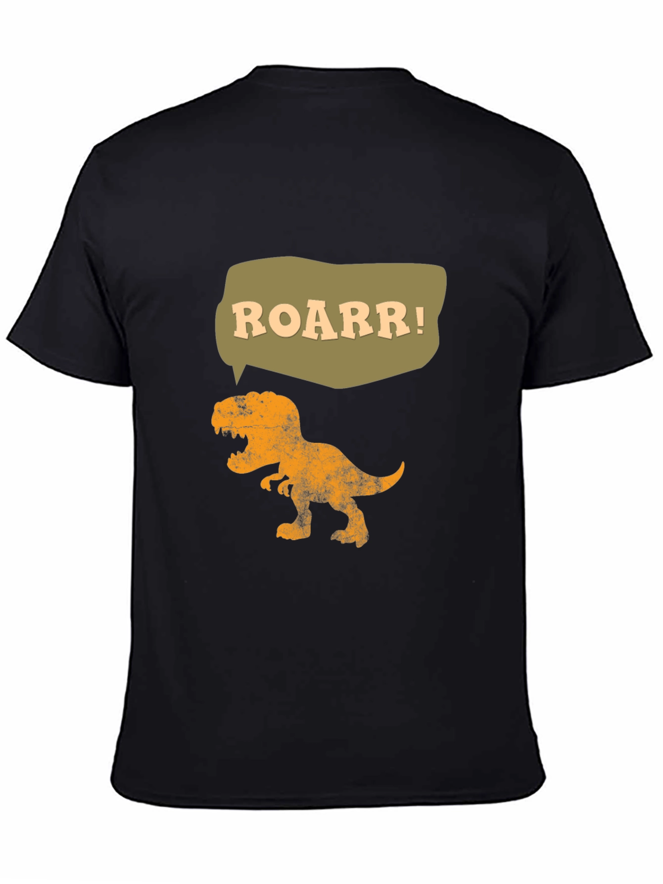 Black Roarr! Dinosaur Graphic Tee - Black Cotton T-Shirt view 4