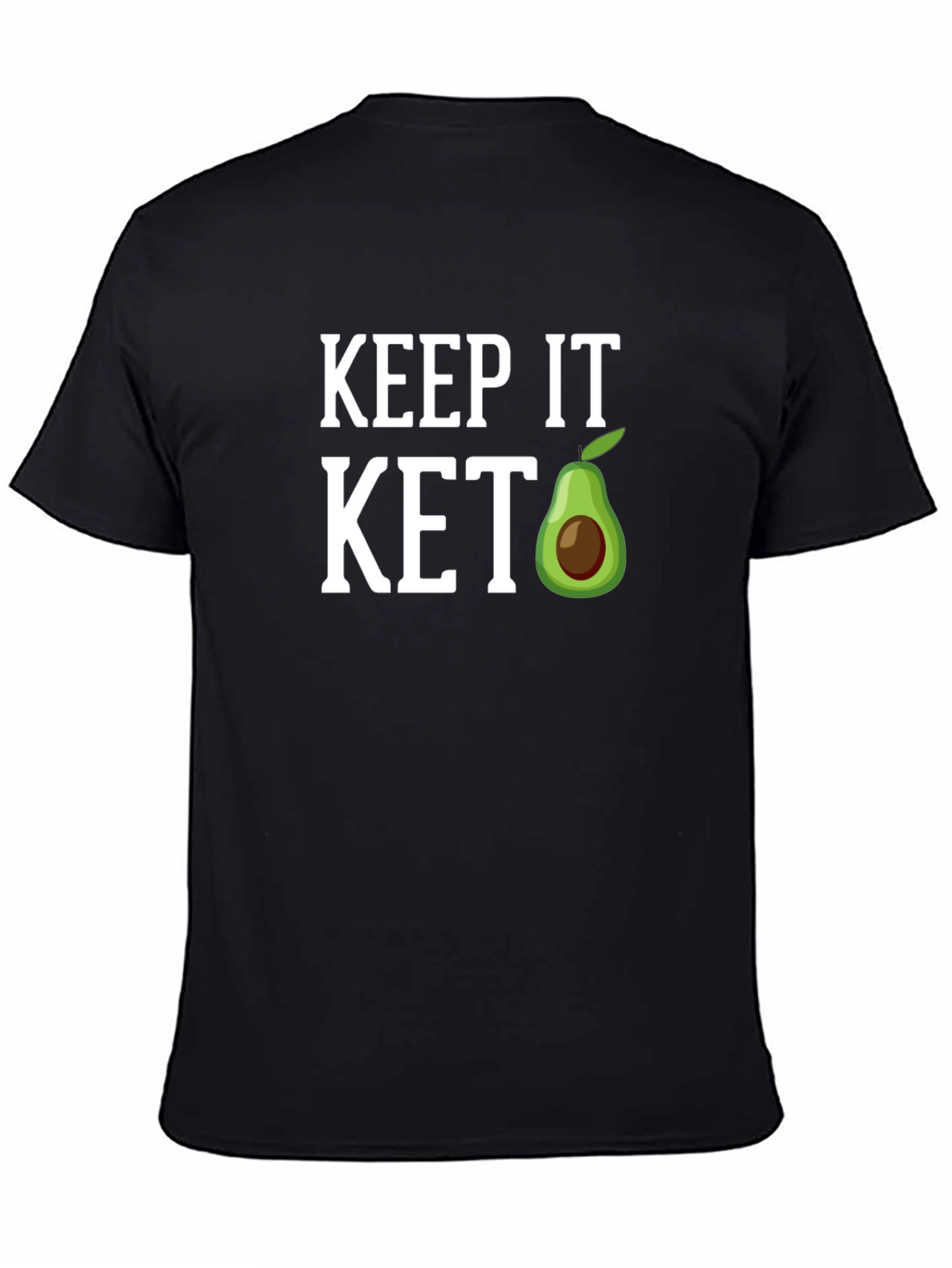 Black Keep It Keto T-Shirt, Avocado Graphic Tee view 4