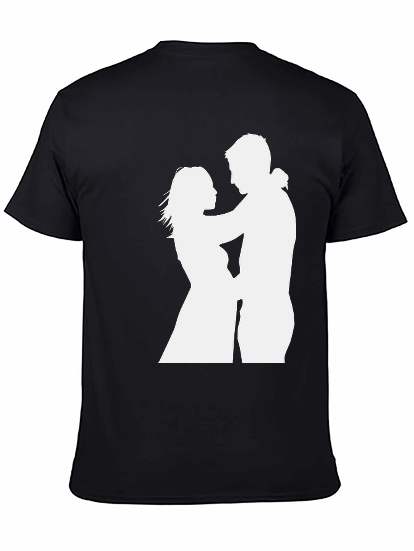 Black Silhouette Couple Black Tee view 4