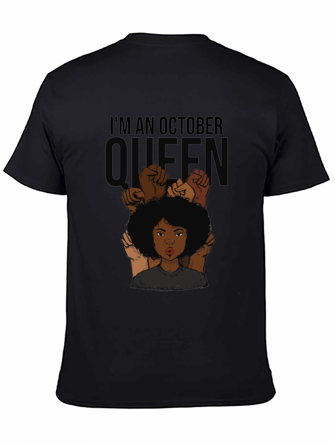 Black October Queen Black T-Shirt view 4