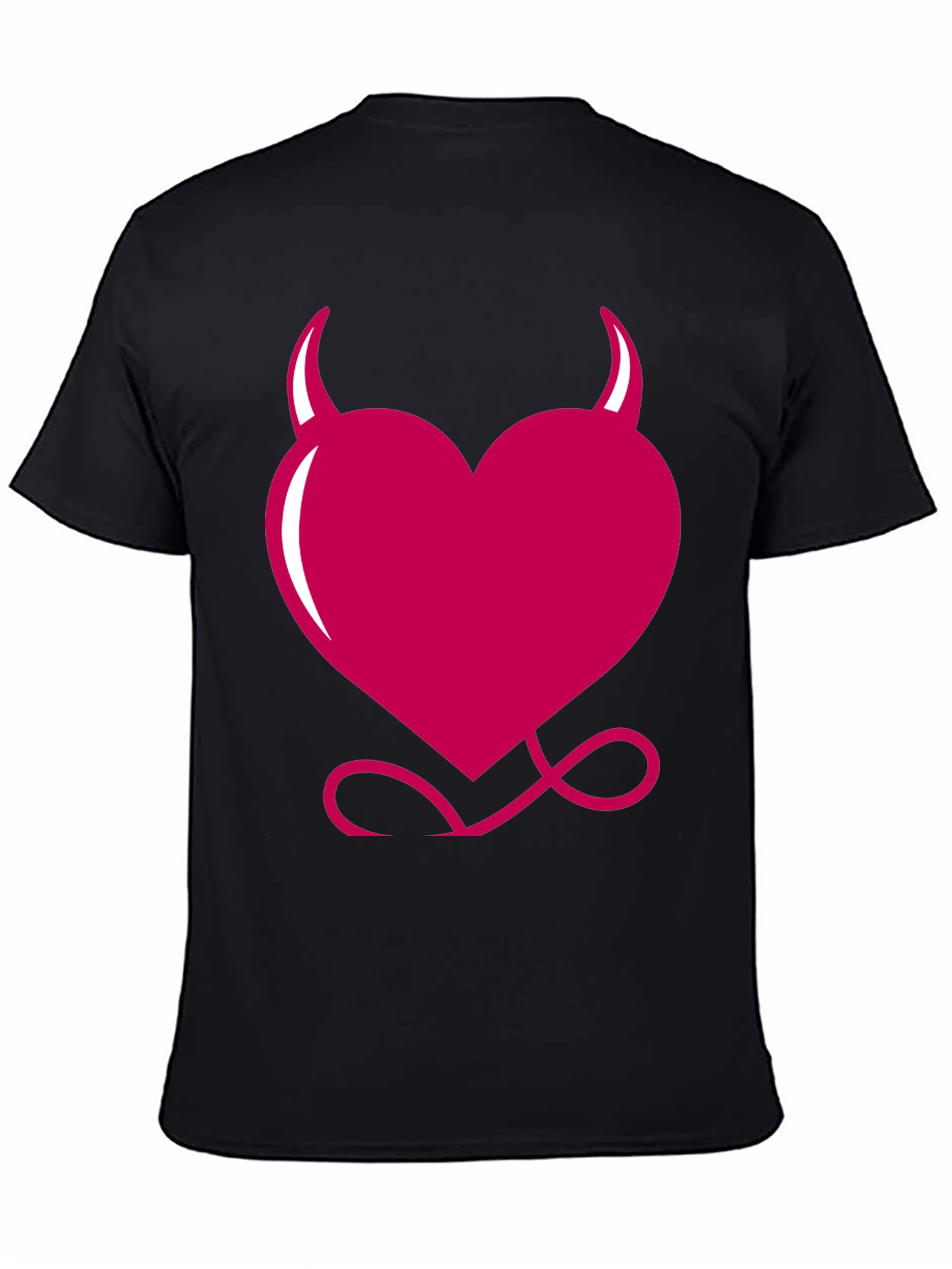 Black Devil Heart Graphic Tee - Black view 4