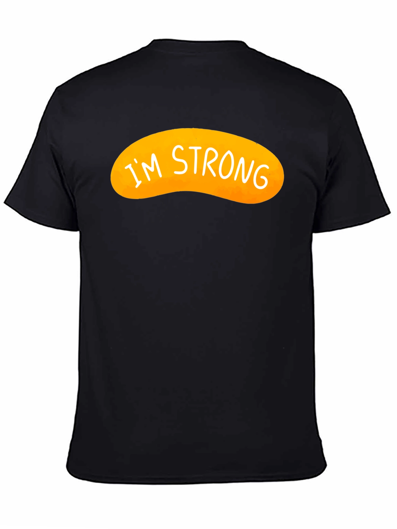 Black I'm Strong Graphic Tee - Black Cotton Blend view 4