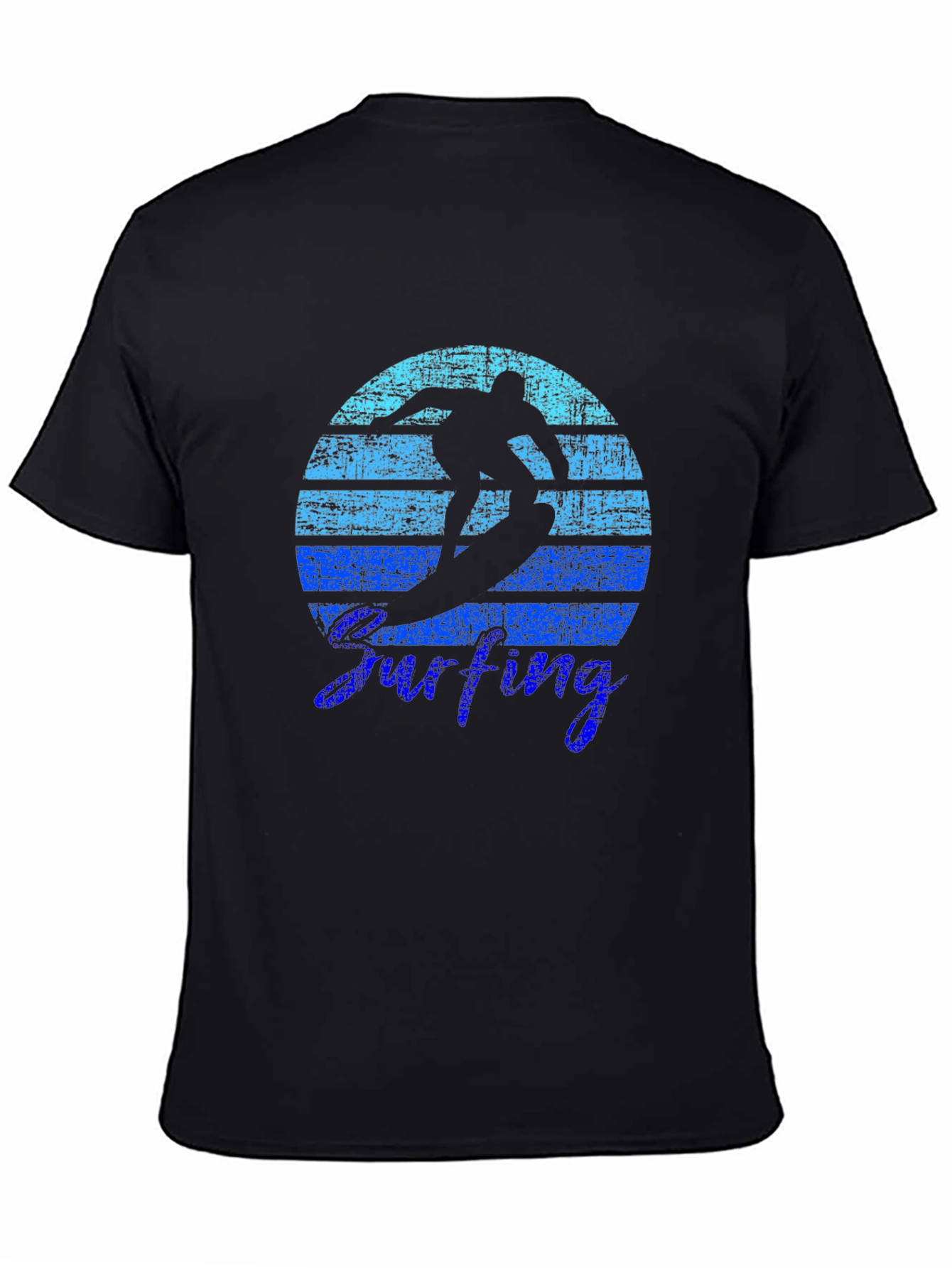 Black Surfing Sunset Graphic Tee - Cool Coastal Vibes view 4