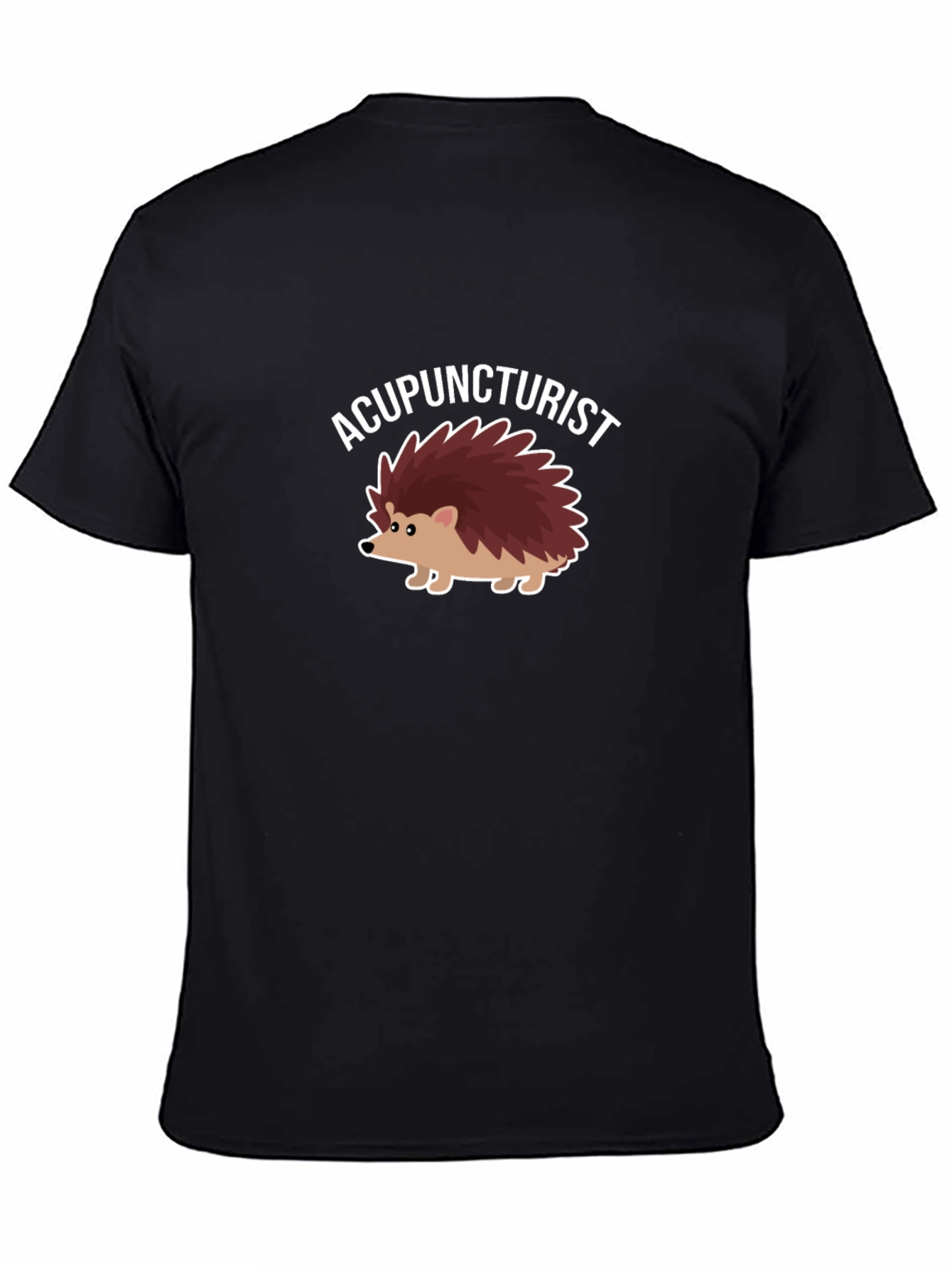 Black Acupuncturist Hedgehog T-Shirt - Cute & Comfy view 4