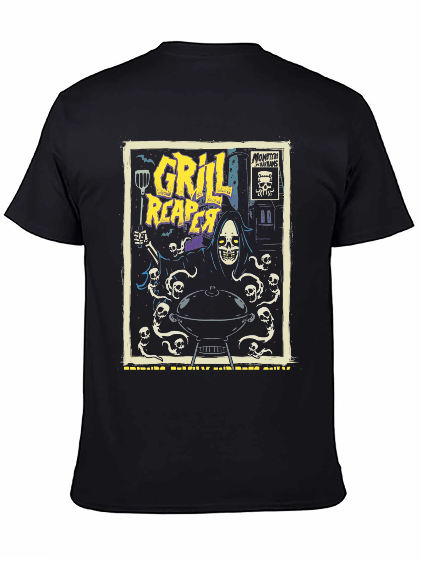 Black Grill Reaper Graphic T-Shirt view 4
