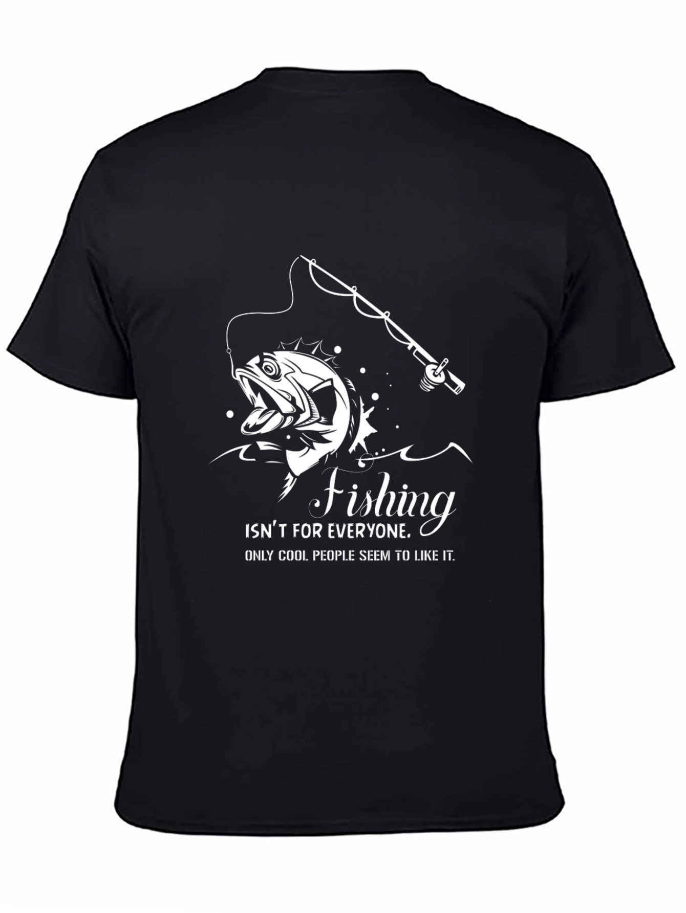 Black Fishing T-Shirt - Cool People Like It view 4