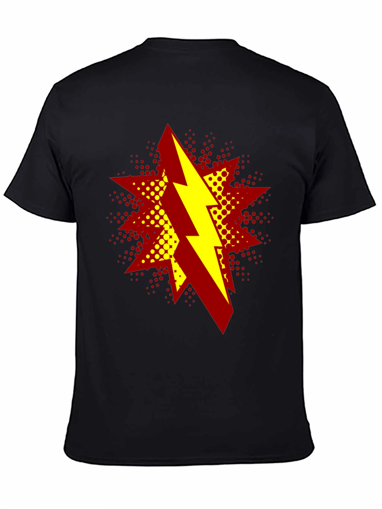 Black Bold Lightning Bolt Graphic T-Shirt view 4