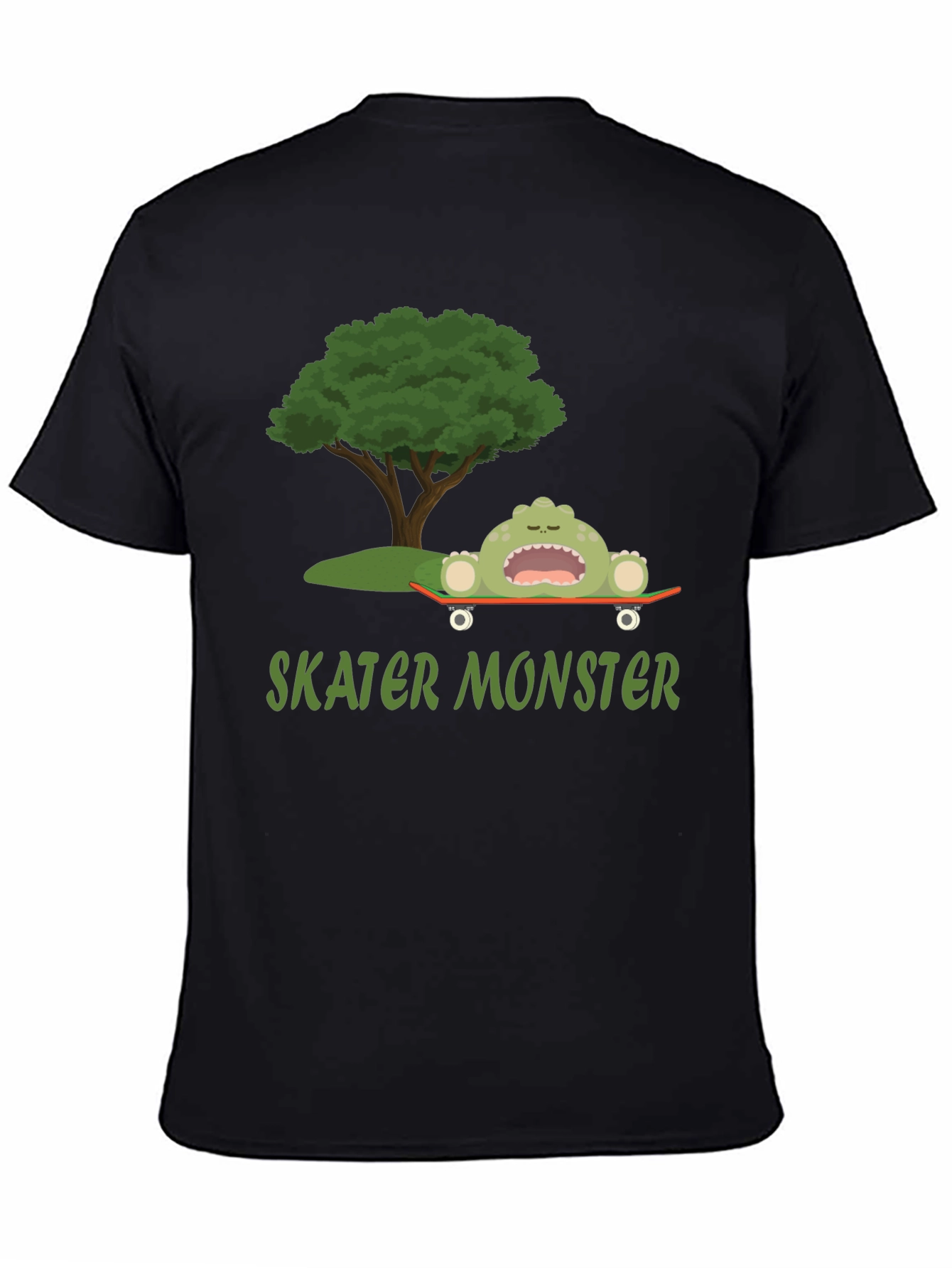 Black Skater Monster Graphic T-Shirt - Fun and Unique Design view 4