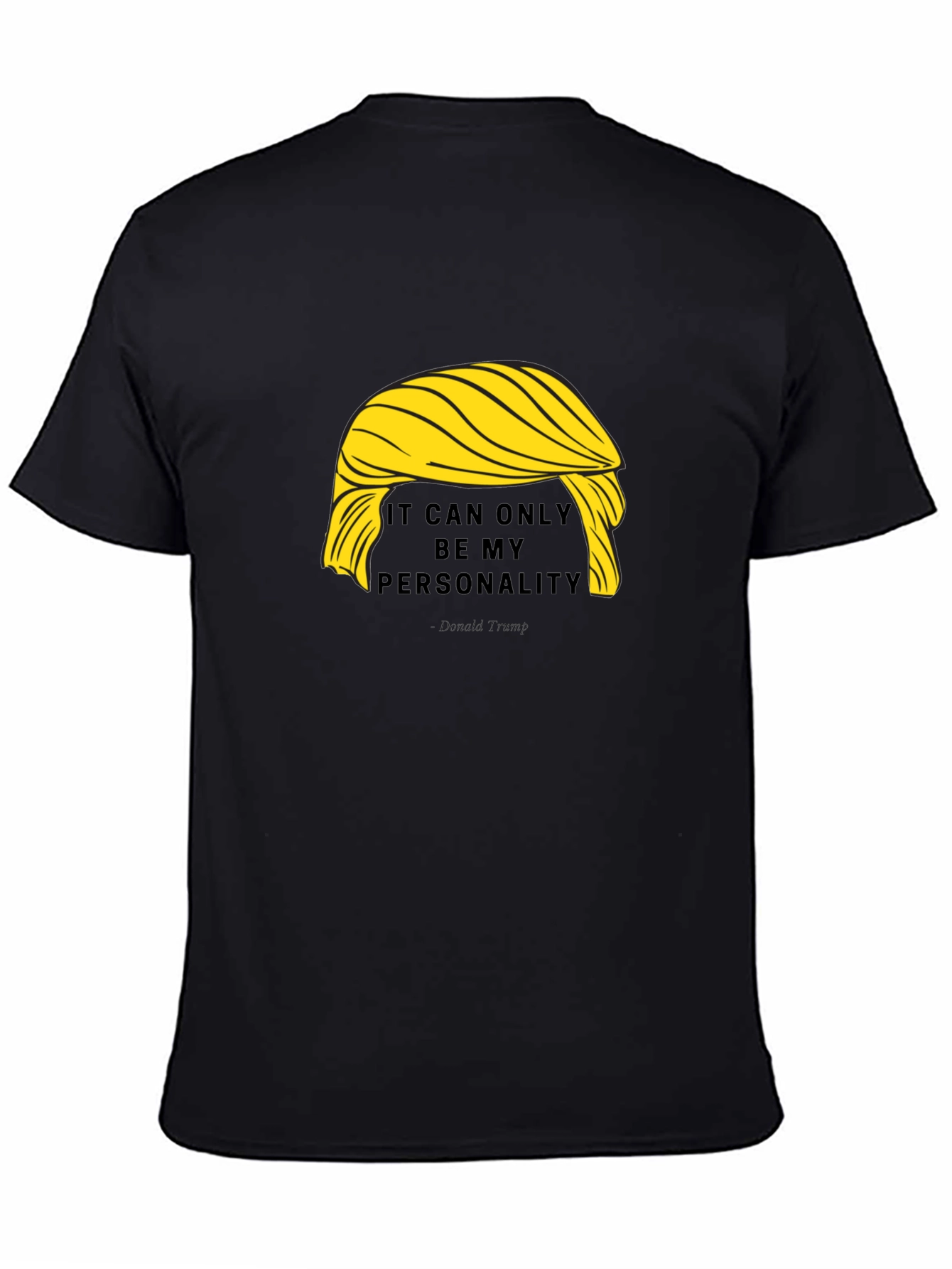 Black Funny Trump Hair Personality T-Shirt view 4