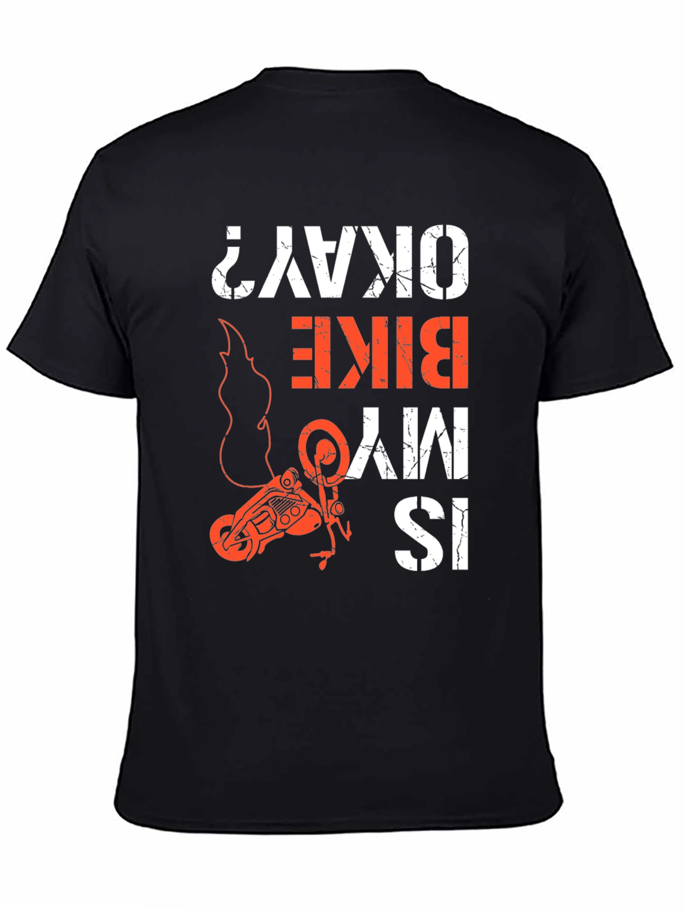 Black Is My Bike Okay? Graphic Tee - Motorcycle T-Shirt view 4