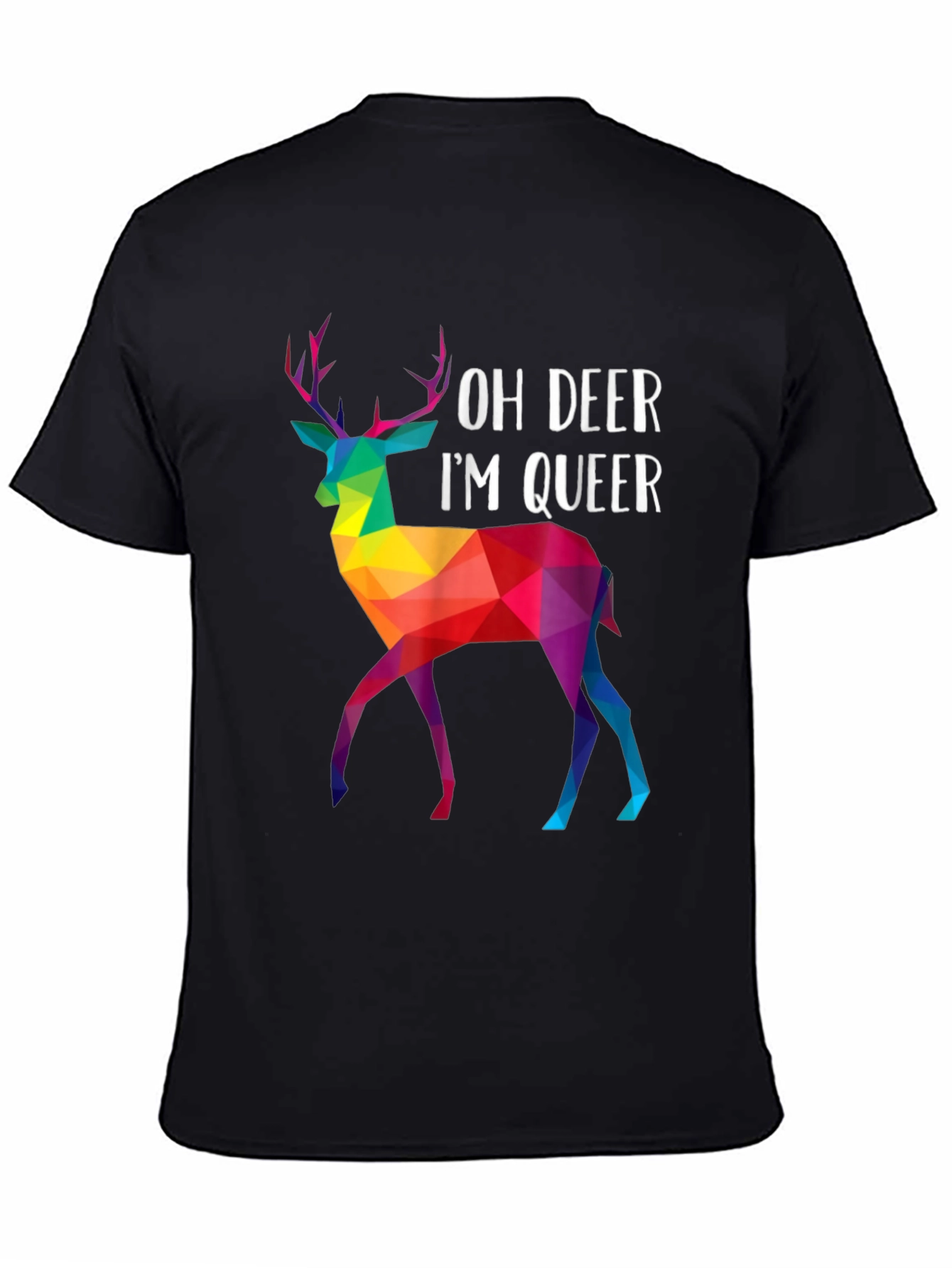 Black Oh Deer I'm Queer Pride T-Shirt view 4