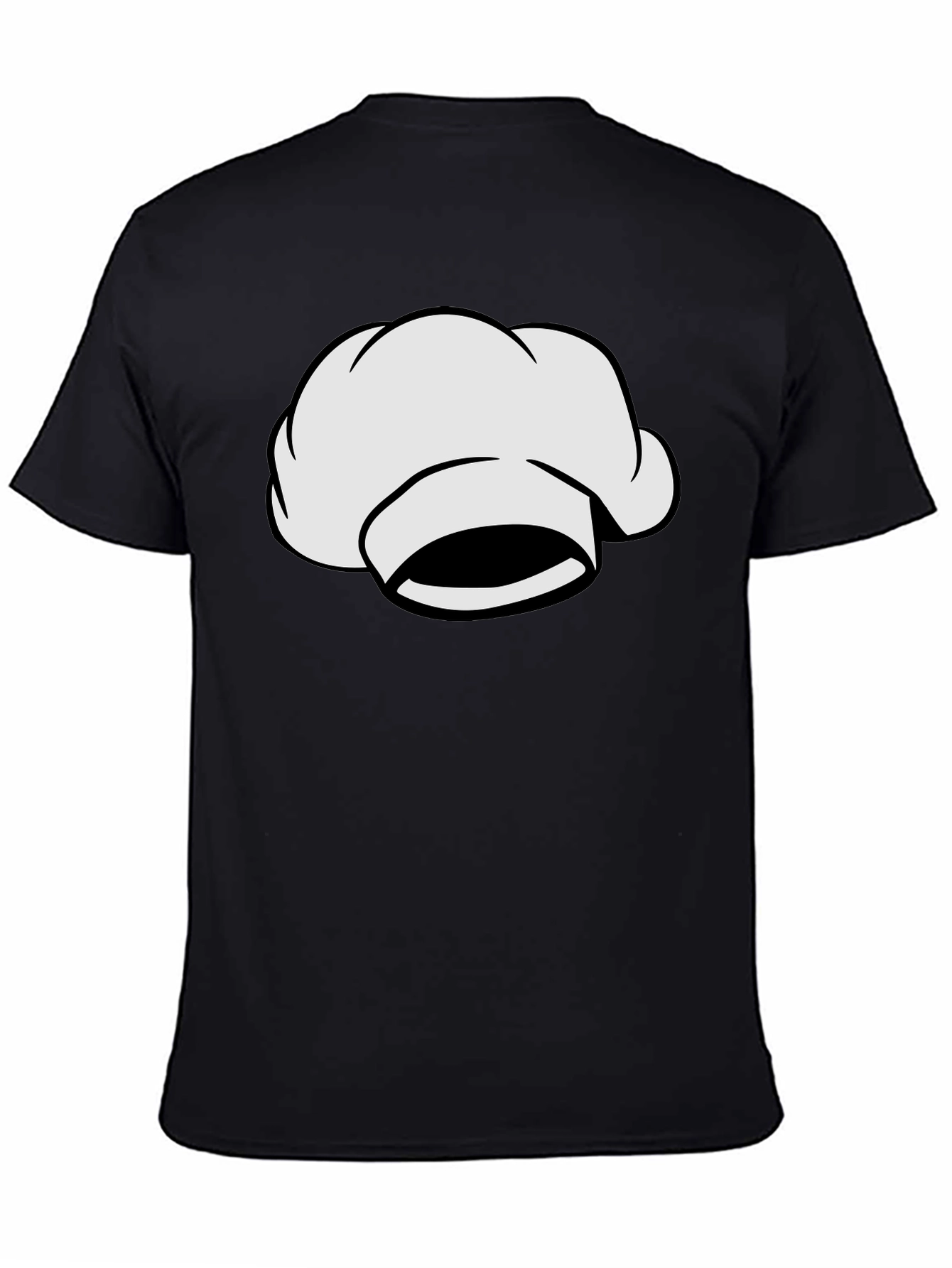 Black Chef Hat Graphic Tee - Black Cotton T-Shirt view 4