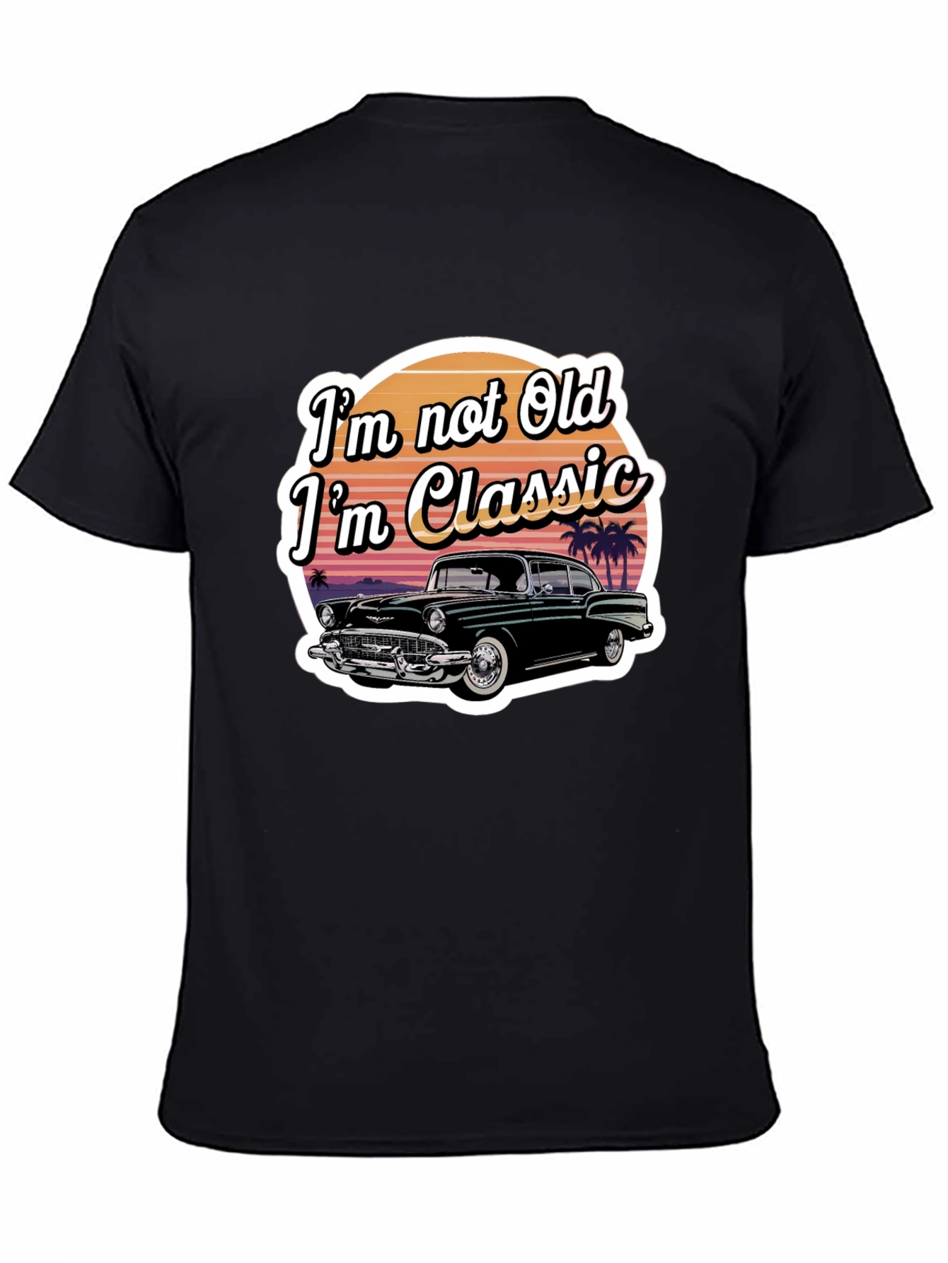 Black Classic Car T-Shirt - "I'm Not Old, I'm Classic" view 4