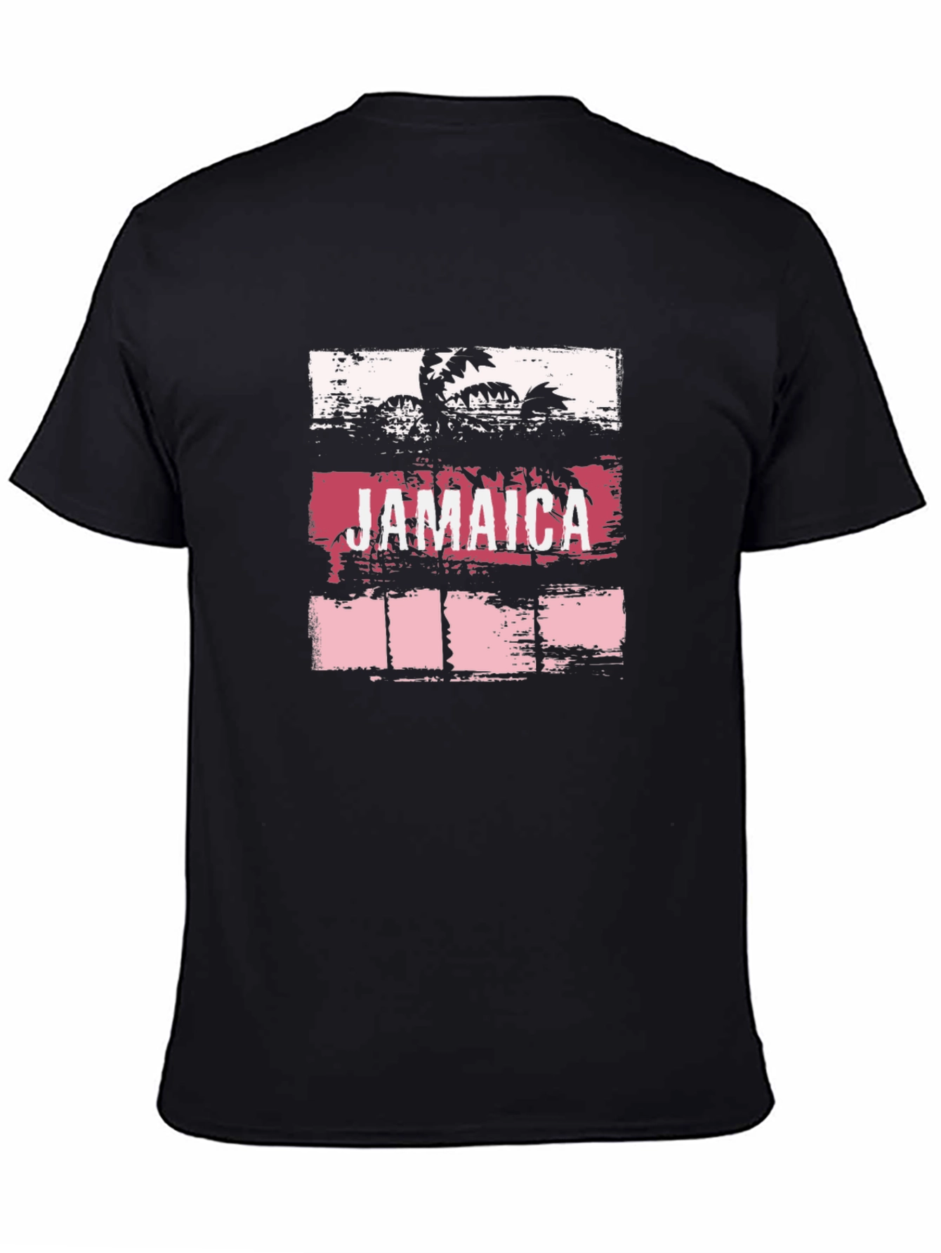 Black Jamaica Palm Graphic Tee - Tropical Vacation Shirt view 4
