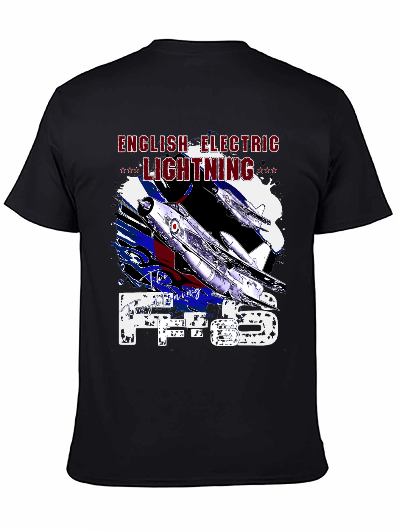 Black English Electric Lightning F.6 T-Shirt view 4