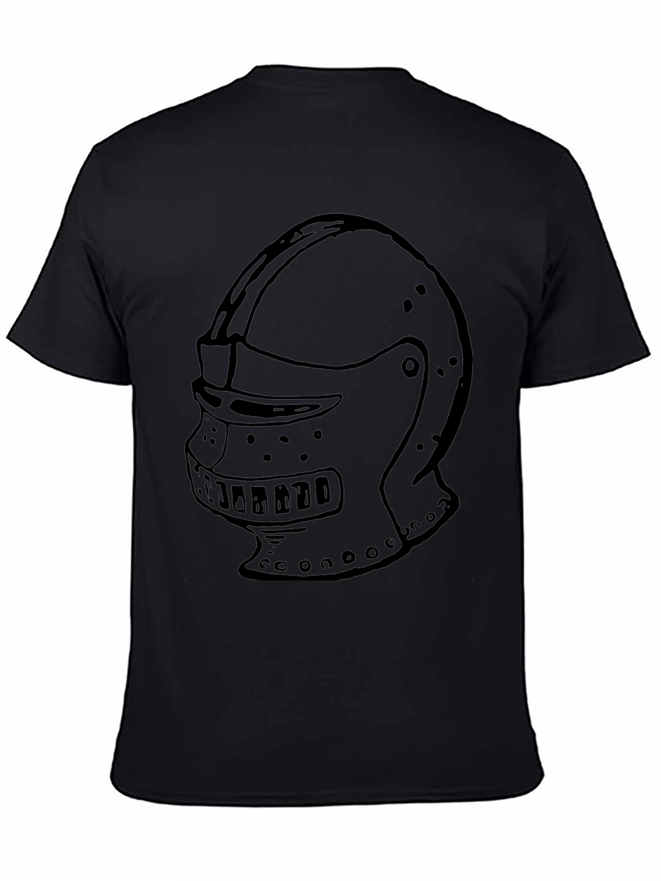 Black Knight Helmet Graphic Tee - Black Cotton Shirt view 4