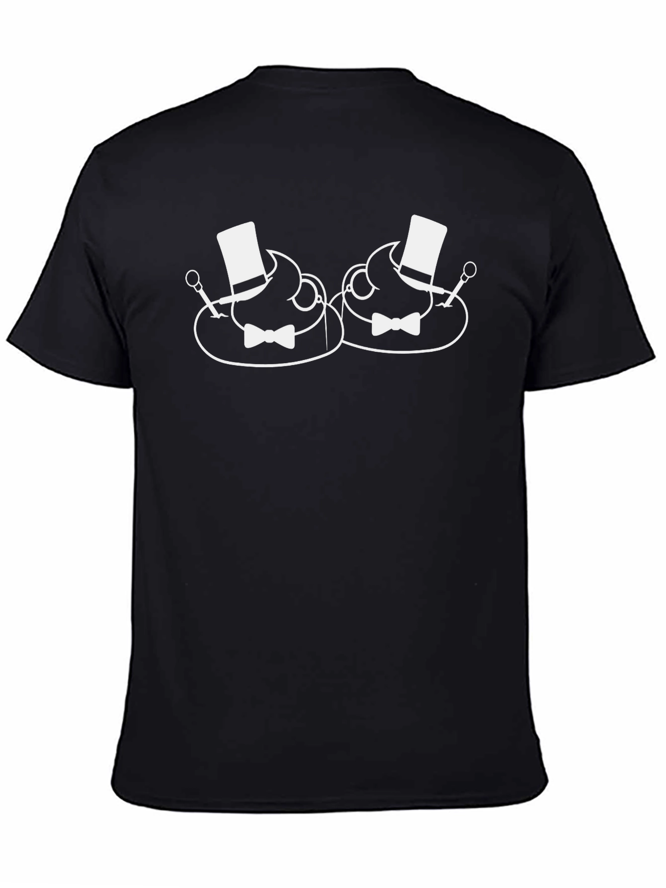 Black Dapper Duo T-Shirt - Unique Graphic Tee view 4